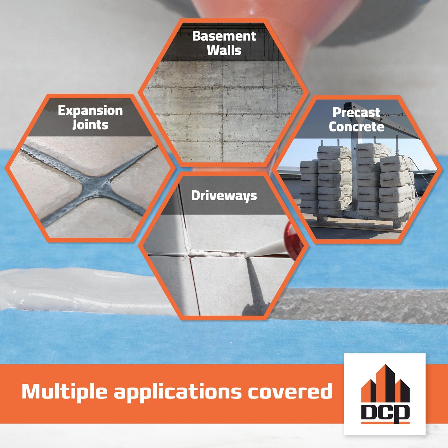 DCP Donseal PU440 Polyurethane Sealant for Concrete, Sidewalk 20 Pack with 20 Nozzles – Expansion Joint Filler, Non-Sag Caulk for Foundation, Walls, Sausage, 20.2 fl oz – Grey, Box of 20