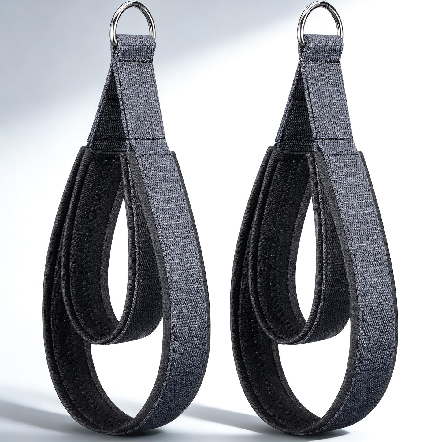 TOBWOLF Pro-Grade Scuba Fabric Pilates Straps - Premium Double Padded Loop D-Ring Handles for Reformer Machine, Sweat-Resistant & Enhanced Grip for Home Gym, Pilates & Fitness Workout (2PCS)