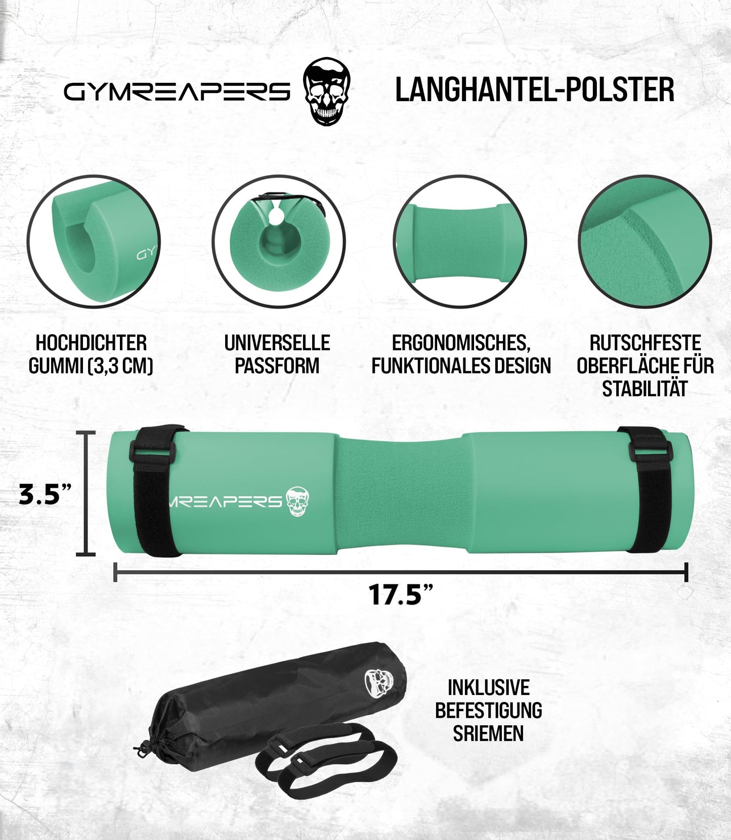 Gymreapers Barbell Squat Pad - Protective Bridge Pad For Hip Thrust, Squats, Lunges - Hip Support, Neck Protection For Bar (Mint)