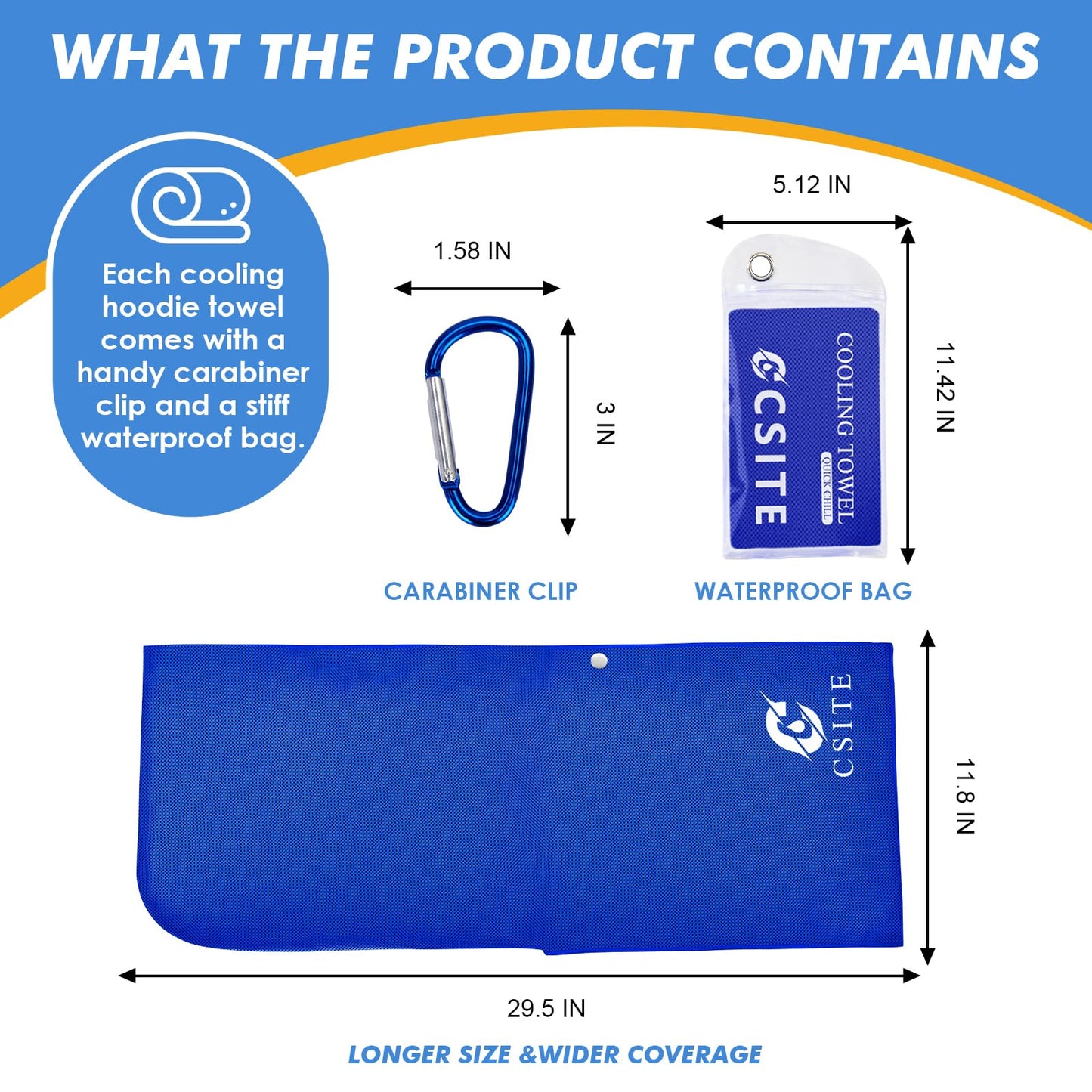 CSITE 2 Pack Cooling Hoodie Towels, Instant Cooling Towels for Neck and Face, UPF 50 Sun Protection, Ice Towel for Hot Weather, Head Towel for Sports, Camping, Cycling & More Activities