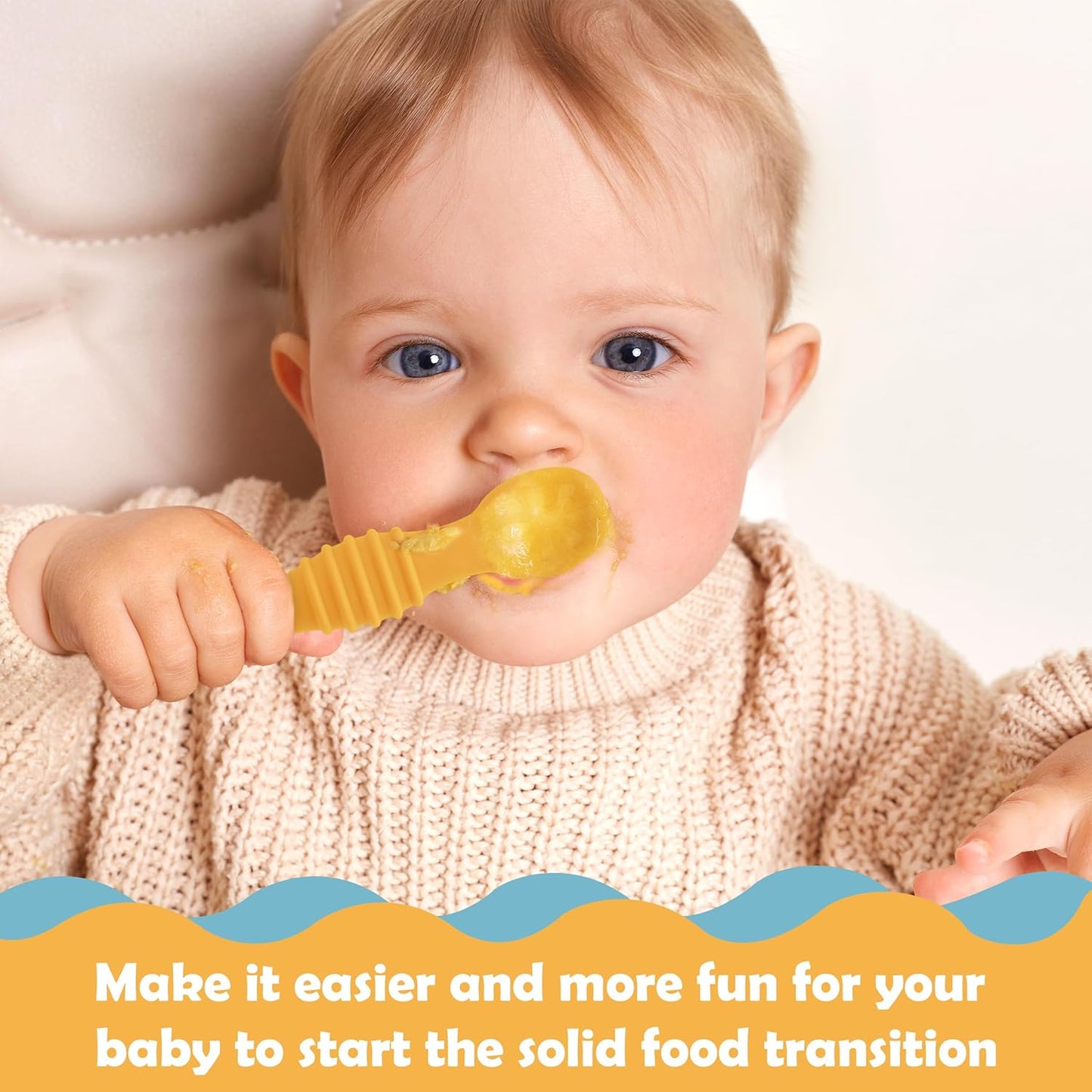 Skiennix Baby Led Weaning Utensils - 8 Pcs Silicone Self-Feeding Spoons for 6+ Months - Multicolor