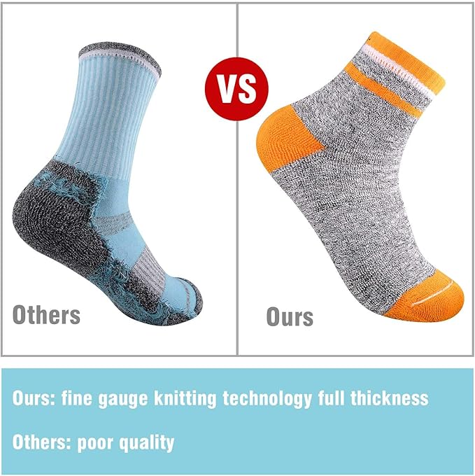 FEIDEER Hiking Walking Socks For Women, Multi-pack Outdoor Recreation Socks Moisture Wicking Crew Socks