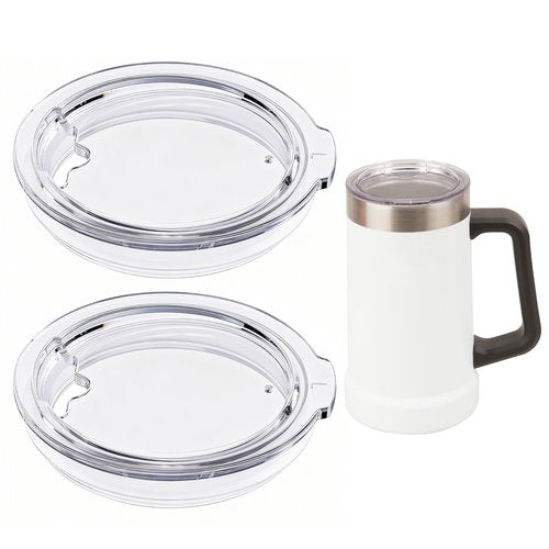 LUVCOSY 2PCs Replacement Cup Lids for Stanley 24oz Stay-Chill Beer Stein/Insulated Stainless Steel Party Mug, Transparent Drinking Cup Covers (Mug NOT Included)