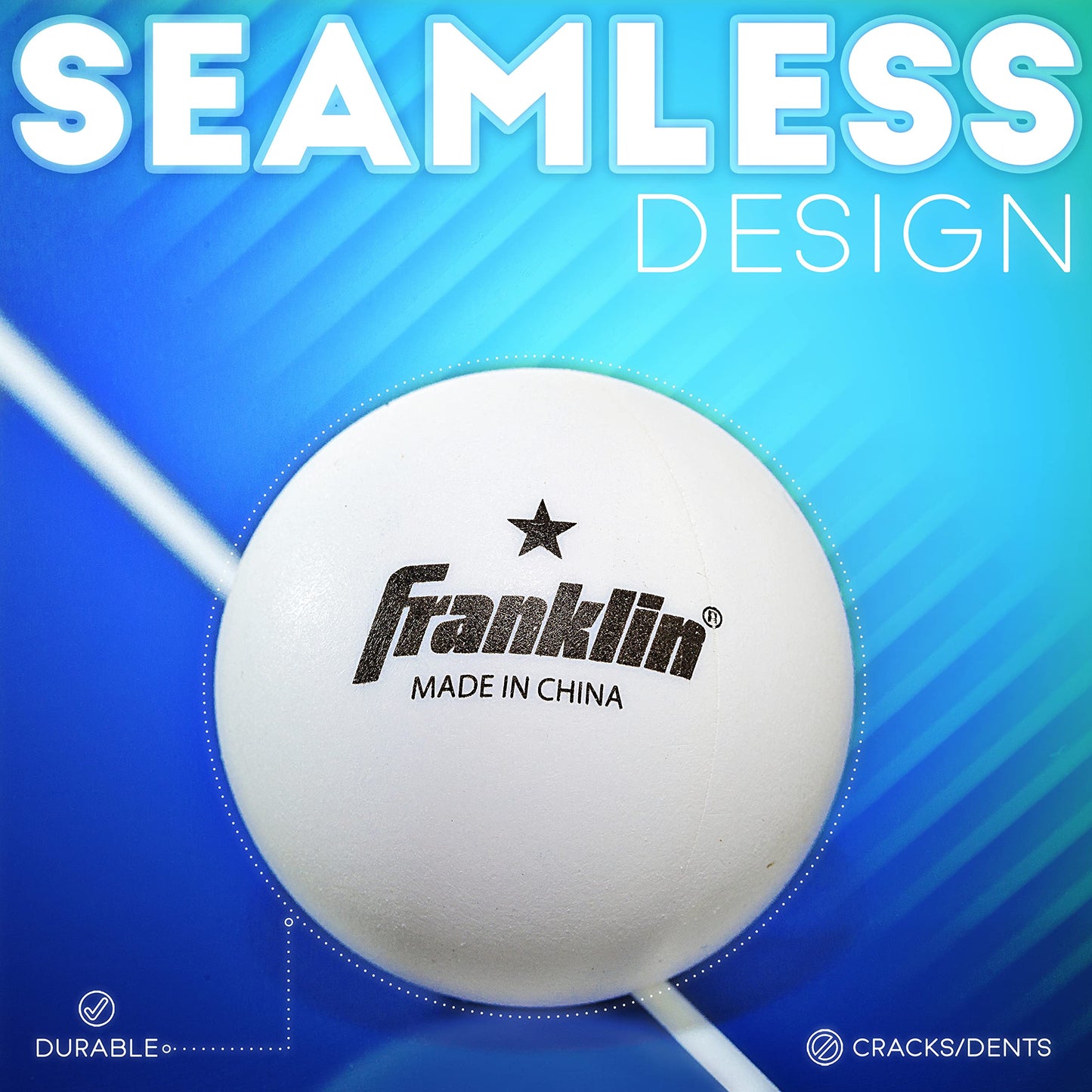 Franklin Sports 1 Star Table Tennis Balls (Pack of 12), 40 mm