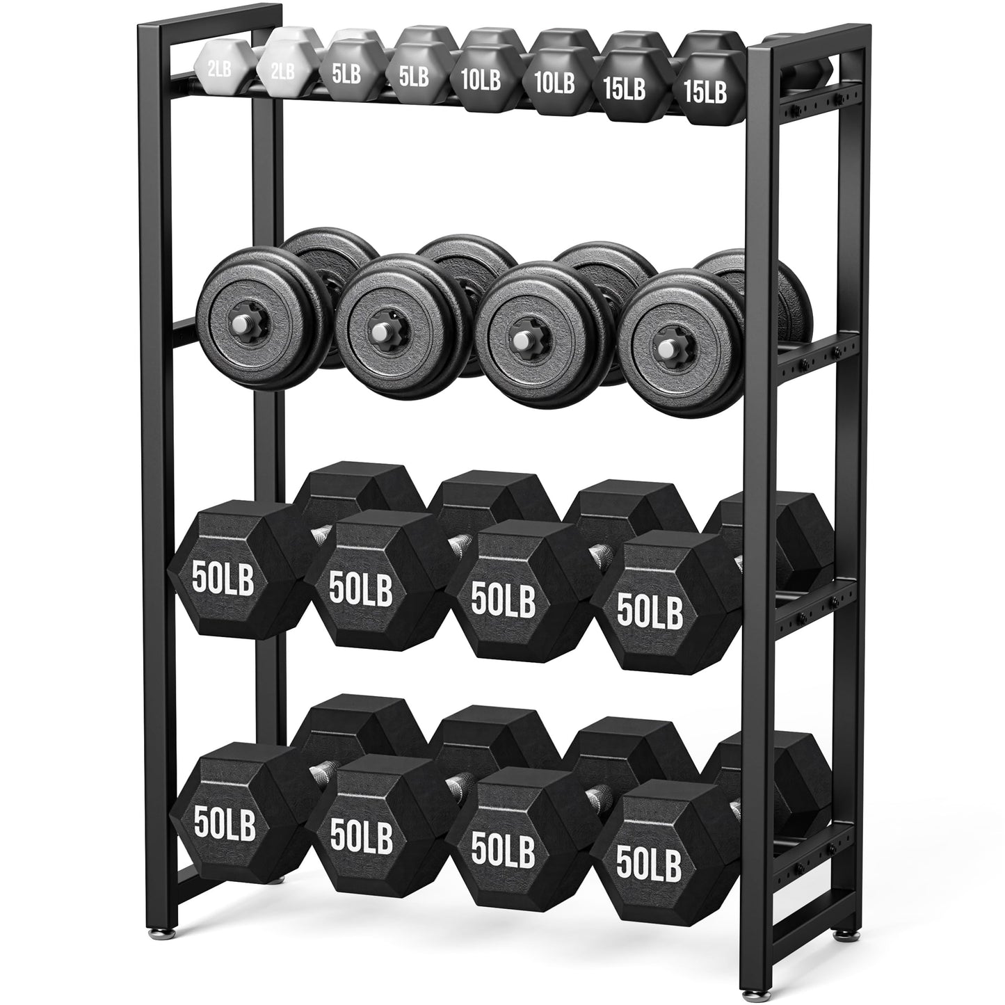 4 Tier Dumbbell Rack, Weight Rack for Home Gym, 1100 lb Capacity