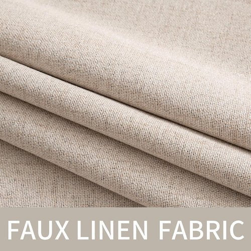 MIULEE Blackout Thermal Insulated Curtains - Linen Texture Natural Beige Drapes | 42 x 90 Inches (2 Panels)