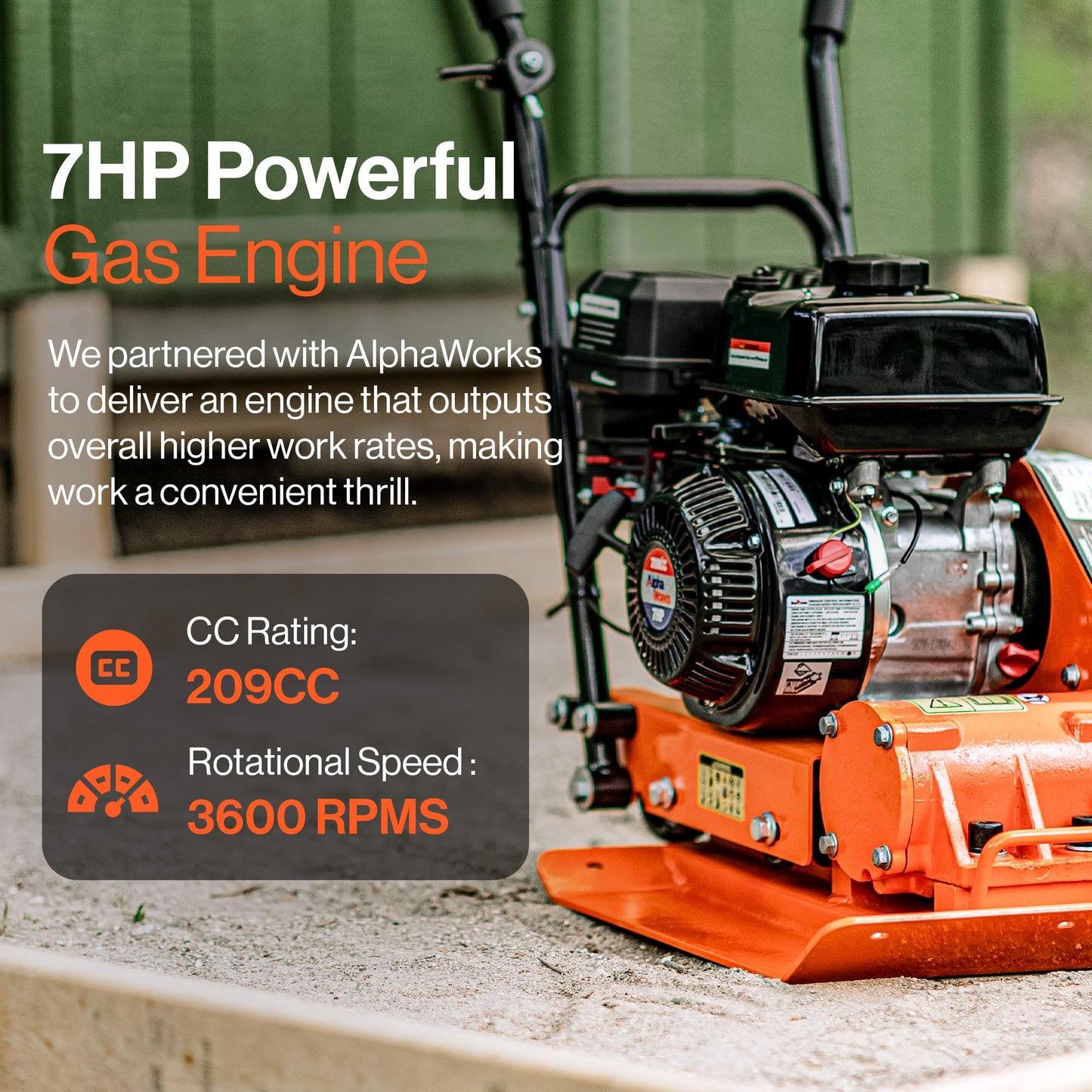 SuperHandy Plate Compactor with 7HP Gas Engine – 4200 lbs Force, 20 x 15 in. Steel Plate, 12 in. Depth Tamper for Soil, Gravel, Asphalt, Landscaping, Sidewalks, Patios (GUO118 (2024))