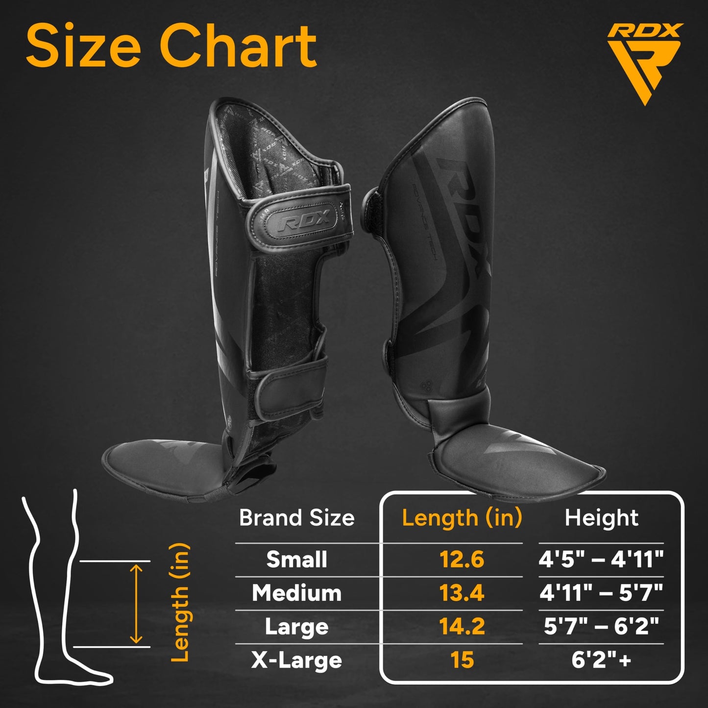 RDX Muay Thai Shin Guards for Men and Women Non-Slip Fit, Full-Contact Protection Adult Shin Pads, MMA, Kickboxing, Sparring, Taekwondo, Shin Protectors Muay Thai, Martial Arts