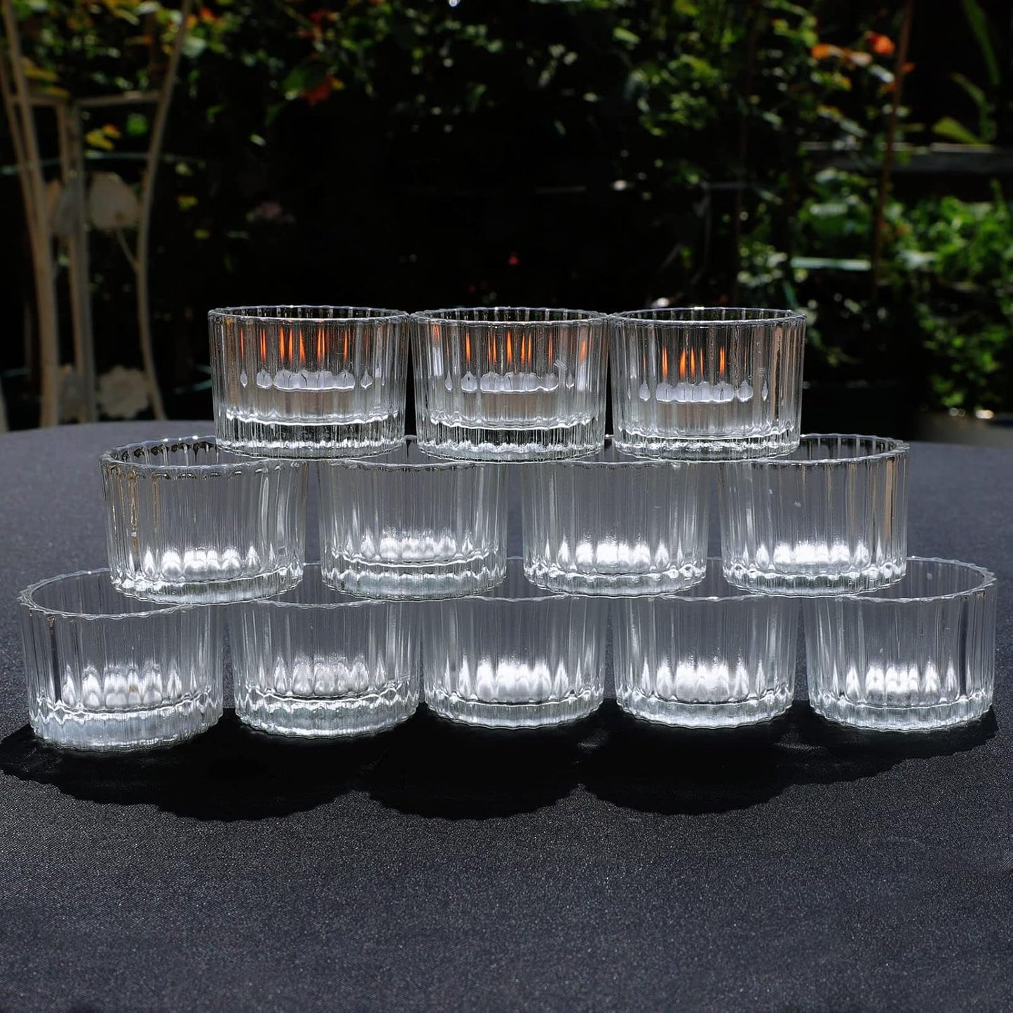 VOHO Clear Tealight Candle Holders - Set of 12 Glass Holders for Weddings & Home Decor | 2'' x 1.4''