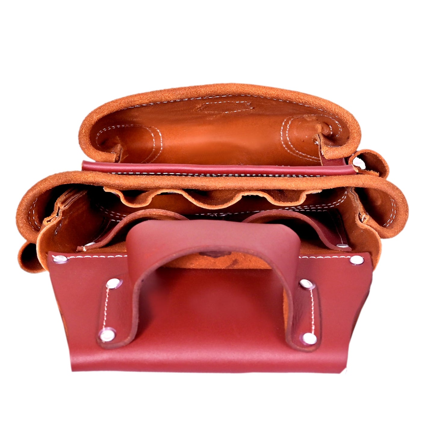 Rig Gears Leather Tool Belt with Suspender Detachable D-Loop Adjustable Padded Suspender Full Grain Leather Work Belt for Construction, Carpenters, Electricians, Farming Oil Tanned