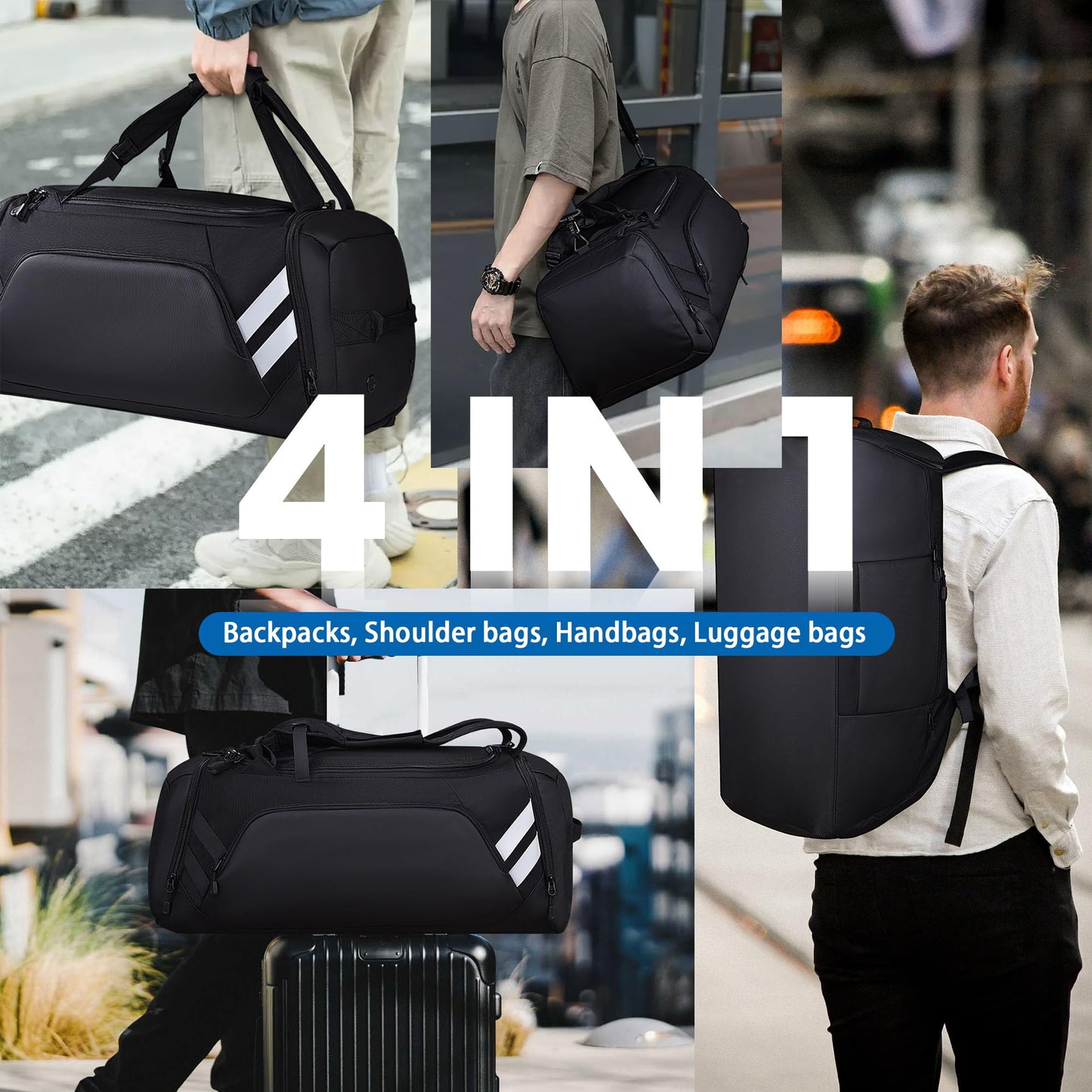 WOLFILIST Gym Bags for Men/Women, 58L Large Sports Travel Duffel Bag with Shoes Compartment & Wet Pocket, Gym Workout Backpack, Weekender Bag Overnight Backpack for Travel (58, Liters)