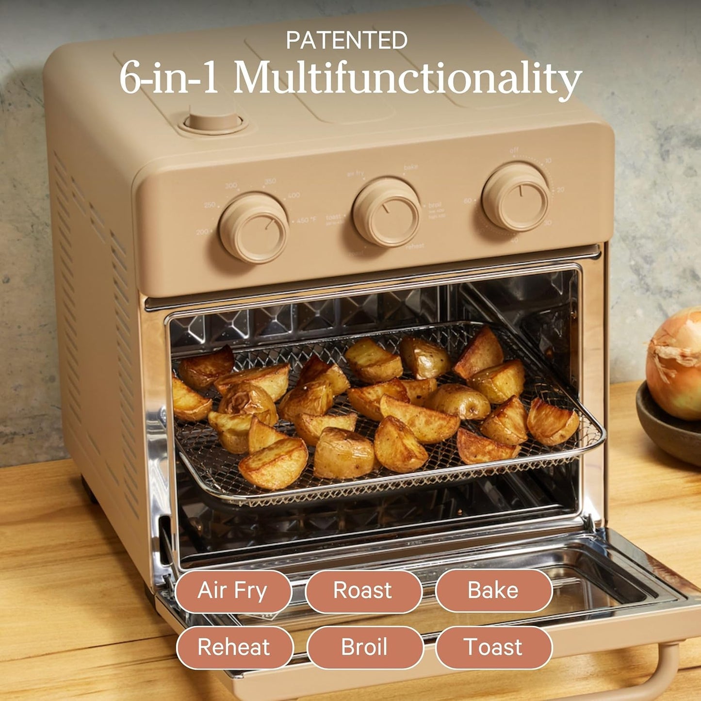 Our Place Wonder Oven - 6-in-1 Air Fryer Toaster Oven with Steam Infusion | Non-Toxic & PFAS-Free Combo