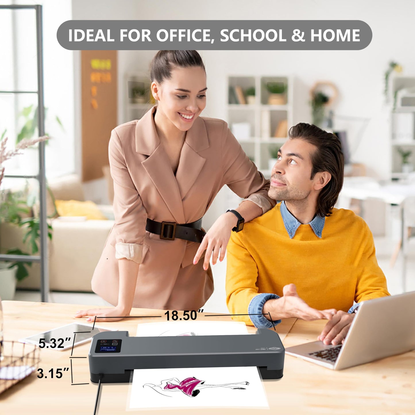 SINCHI 13-Inch 4-Roller Thermal Laminator & Foil Applicator w/LCD Display, 30s Warm-Up, 16s/Sheet, Supports 3–10 Mil, Micro-Adjust for Smoother Results, Commercial-Grade for Busy Offices, DIY Crafts