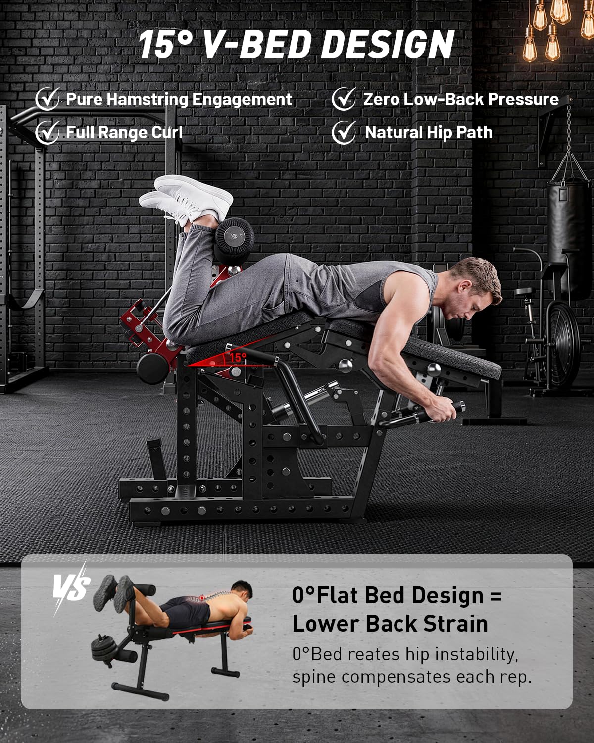 GMWD Leg Extension and Curl Machine LE08 2.0, Adjustable Leg Curl Machine with Plate Loaded, Seated Leg Extension and Lying Curl Machine for Home Gym, Leg Workout Equipment