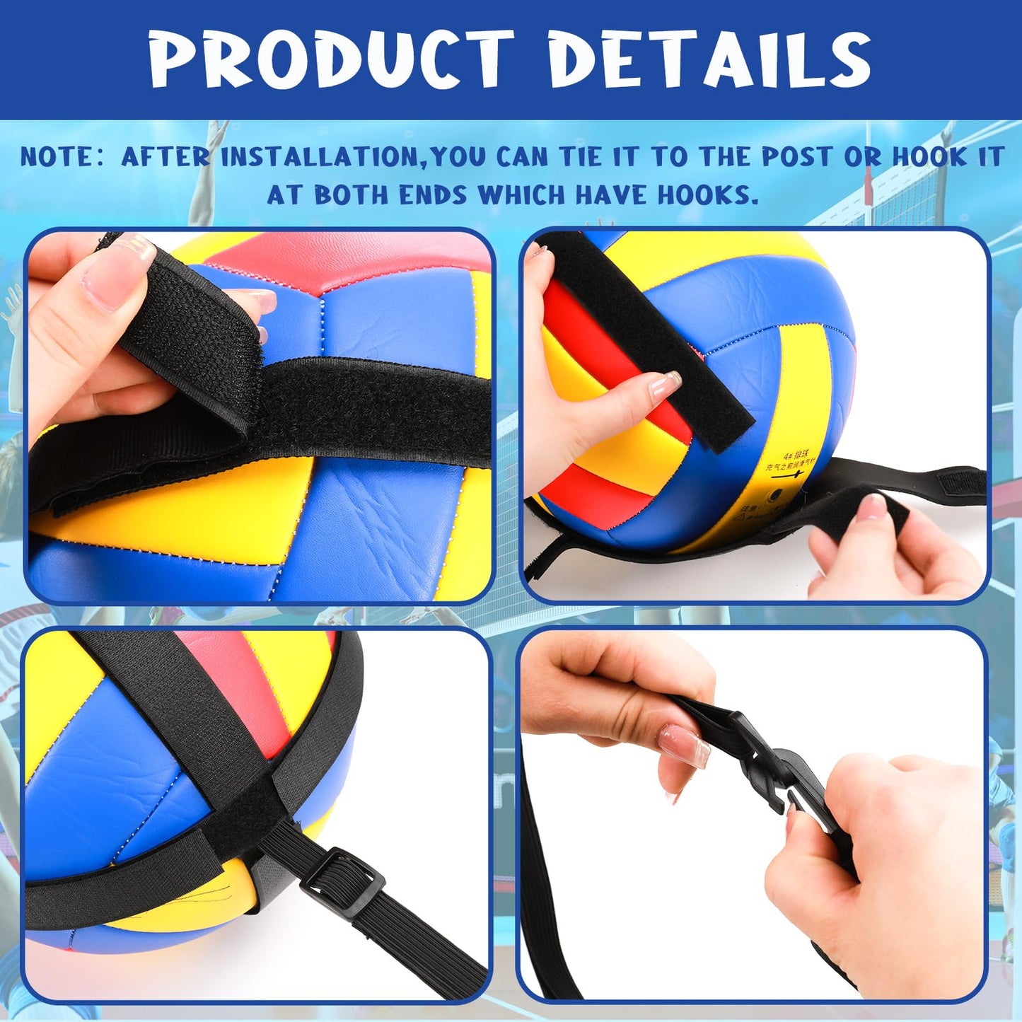 Hoemwarm 8 Pcs Volleyball Training Equipment Aid Kit, Girls Volleyball Trainer Knee Pads Elastic Belt Hand Straps Arm Sleeves Bags Spike Trainer Gear Gifts for Beginners Coaching Supplies