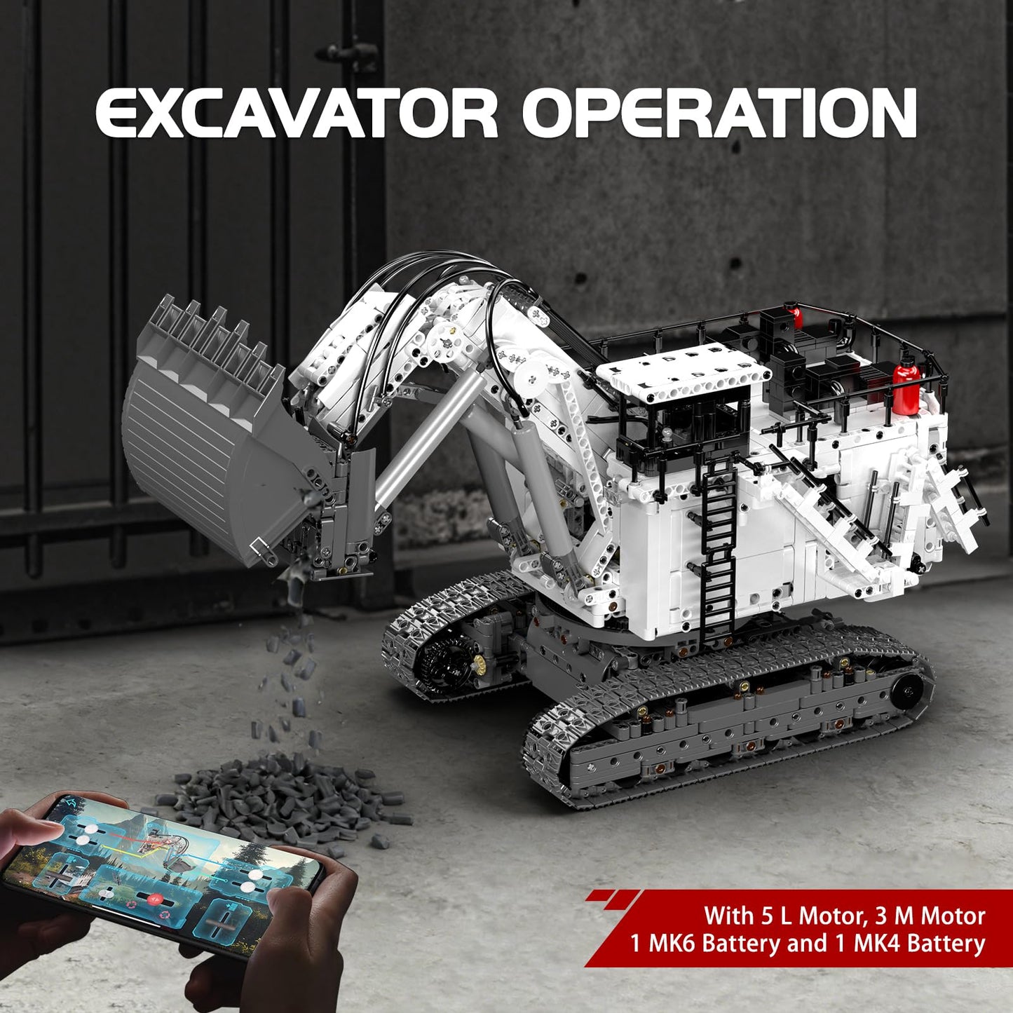 Mould King 17067 Heavy Duty Excavator Building Set, Large Excavator Model with 8 Motors, Engineering Bulldozer Toy Gifts for Adults/Vehicle Collection Enthusiasts (3567 Pieces)