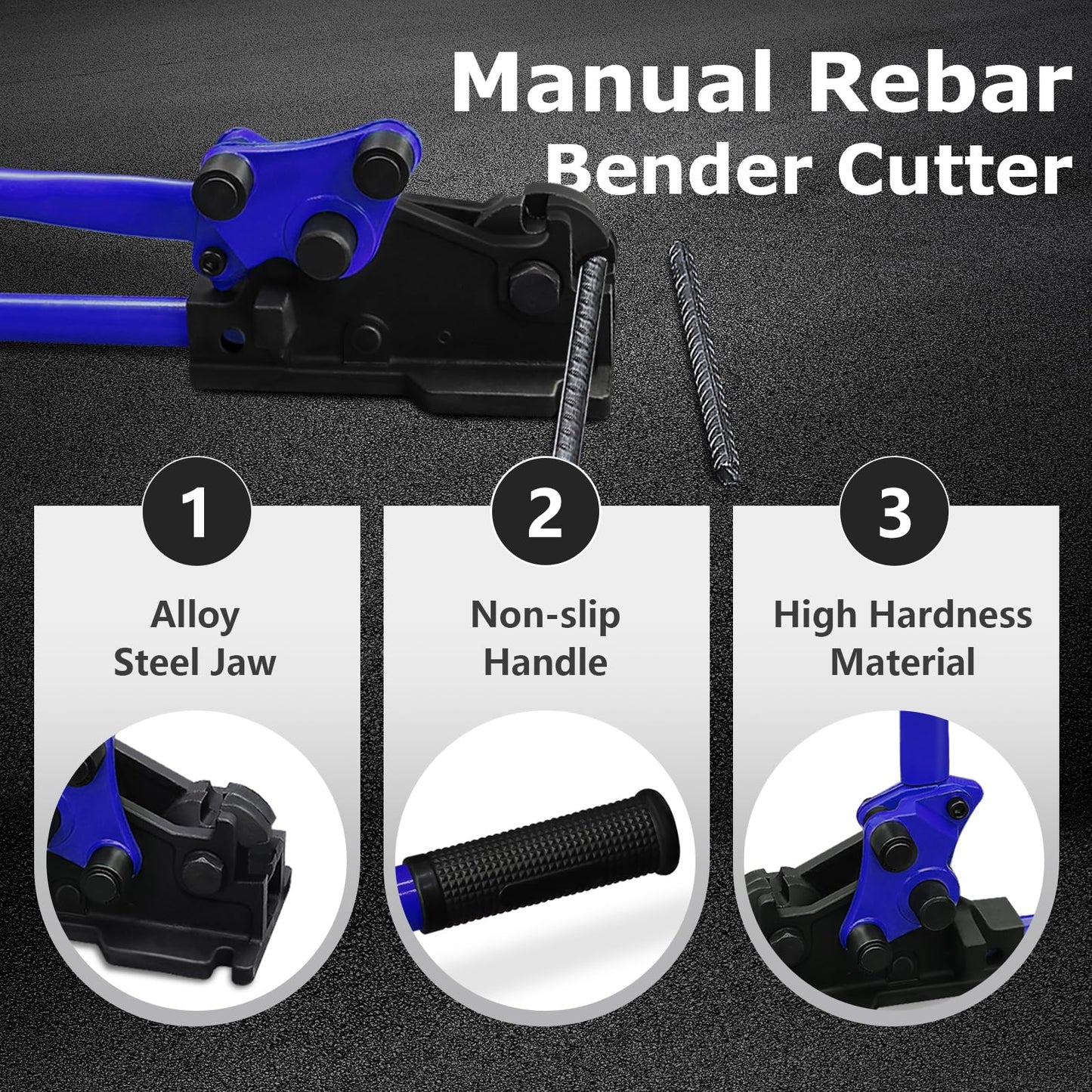 LOSCHEN Manual Rebar Cutter and Bender,for Construction Site and Home-use,Removable Rebar Shears, Rebar Bending Machine, Bending and Cutting Rebar up to 5/8 Inch (Blue)