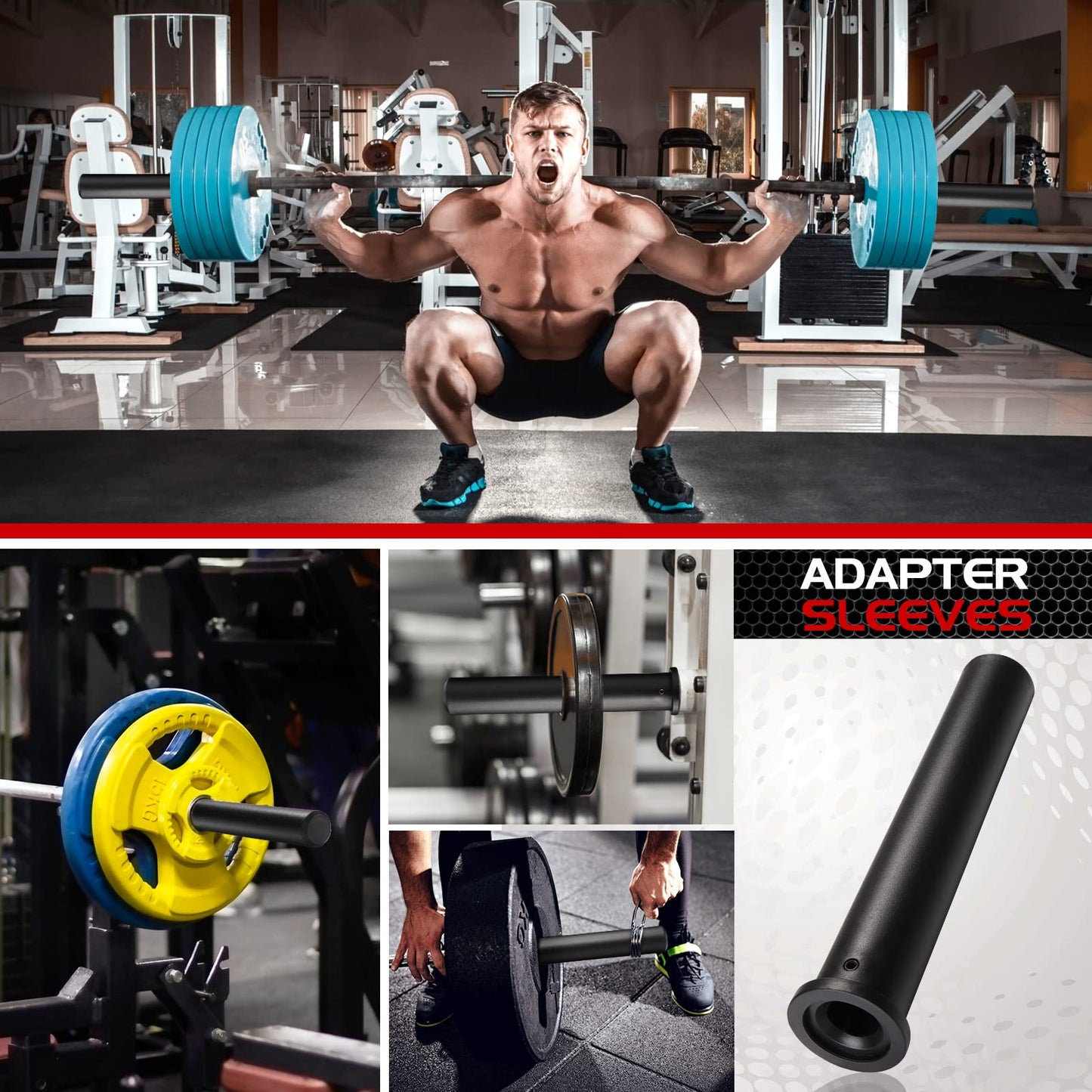 LIIIIIIKES Olympic Adapter Sleeve - Converts 1" Standard Weight Plate Posts to 2" Olympic Weight Plate Posts (Pair) (11 inch)