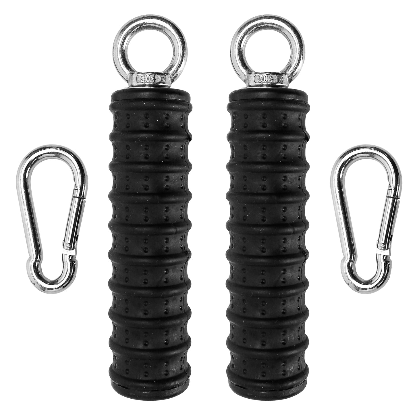 2Pcs Ergonomic Single Handle Tricep Attachment Cable Machine, Maximum Advantage Grip Attachments, Pull Up Rope, Rope Arm, Pulldown Bar Workout, Strength Hand Grips for Gym (2 Carabiners Included)