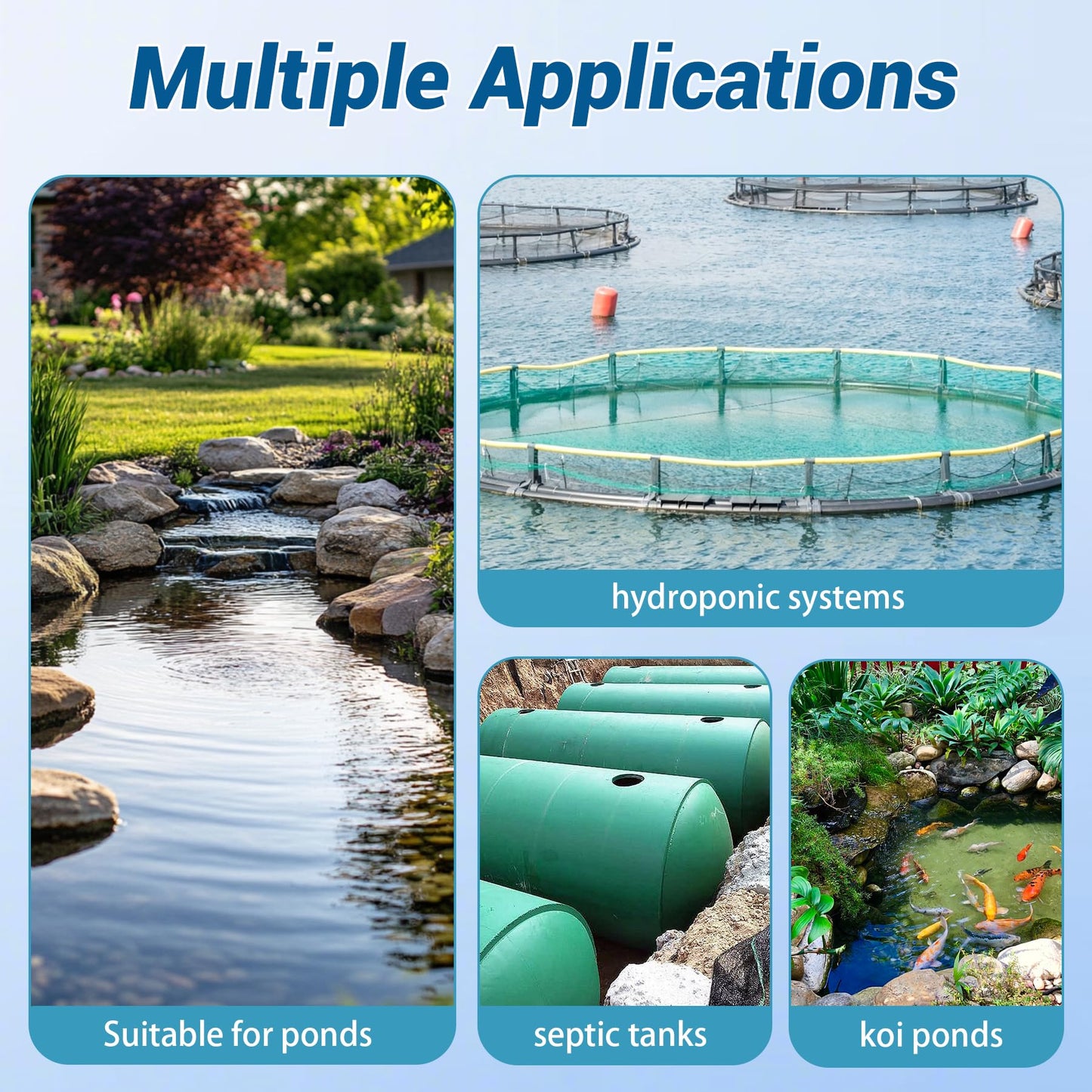 Upgraded HP-90 Pond Aerator/Septic Tank Linear Air Pump, Powerful 1350GPH Aeration System, Linear Air Pump for Oxygenation, for Koi Ponds/Aquariums/Wastewater Treatment/Fish Farms/Seafood Restaurants