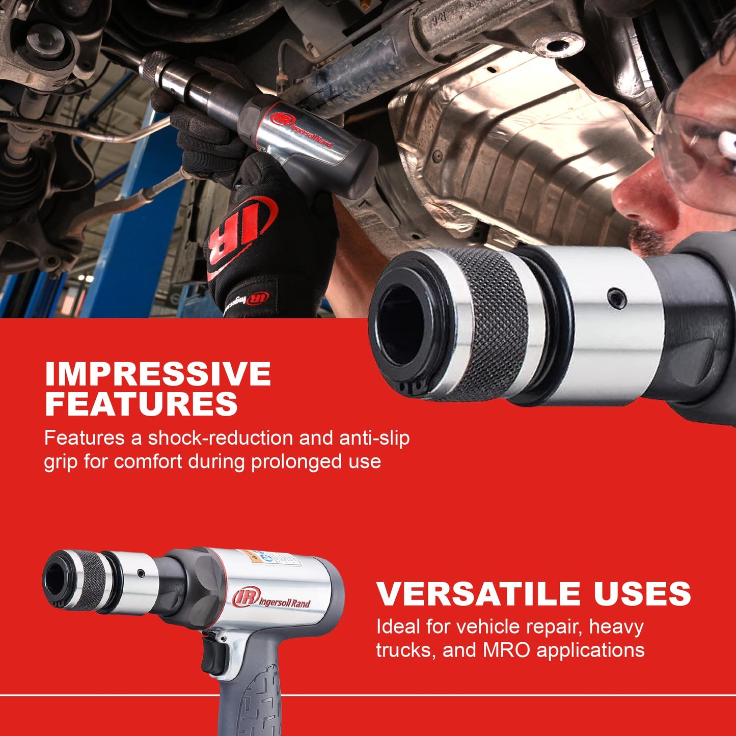 Ingersoll Rand 123MAX Vibration Reduced Air Hammer, 3,530 BPM, 2-5/8" Stroke, Round Shank