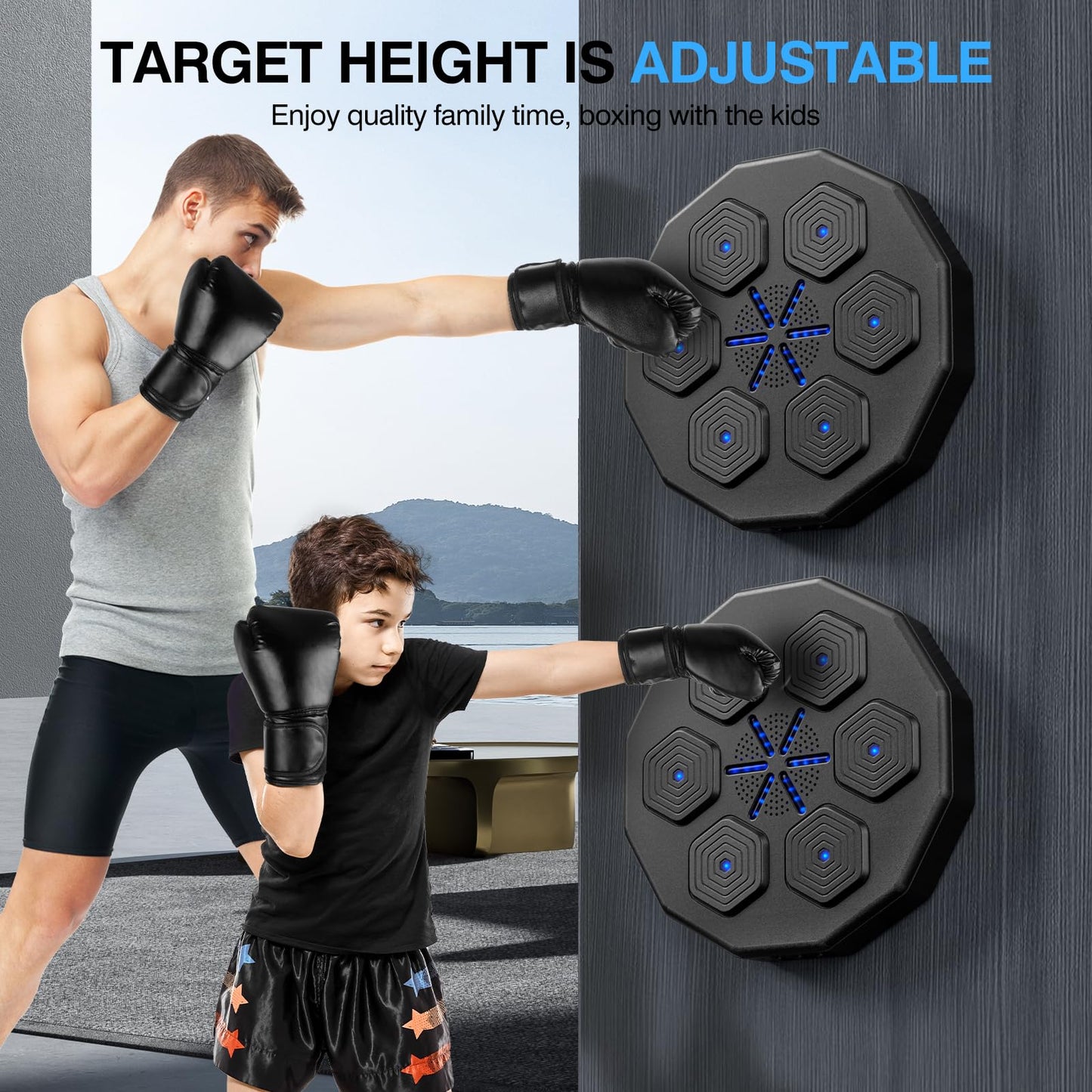 Beyn 2026 New Music Boxing Machine with Two Pairs of Gloves Upgraded 2.0 Smart Bluetooth Music Boxing Parent-Child Games Wall-Mounted Exercise Equipment for Home
