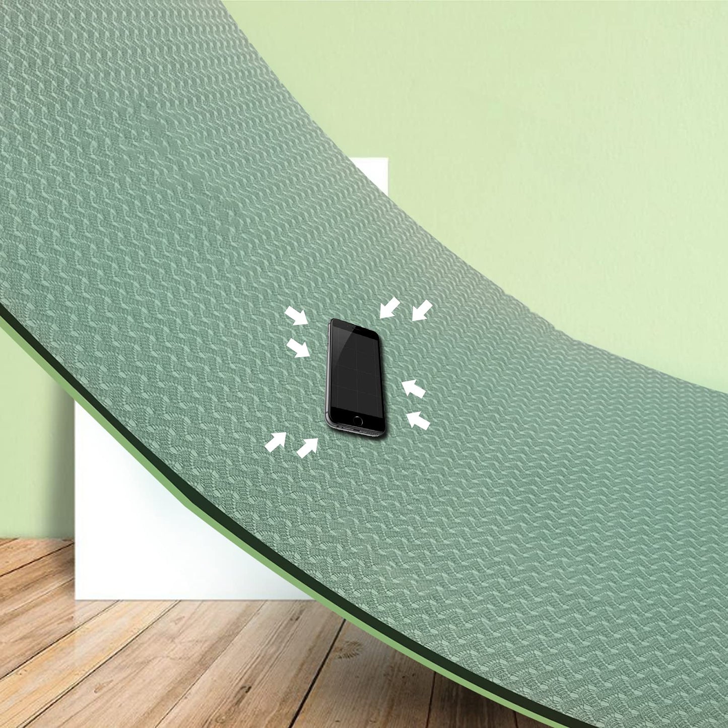QMKGEC Yoga Mat 1/3" (8mm) Thick Non-Slip, Women Men Fitness & Exercise Mat, 72"Lx24"W Eco-Friendly TPE Workout Mat with Carrying Strap for Yoga, Pilates, Home Gym, Floor Exercises