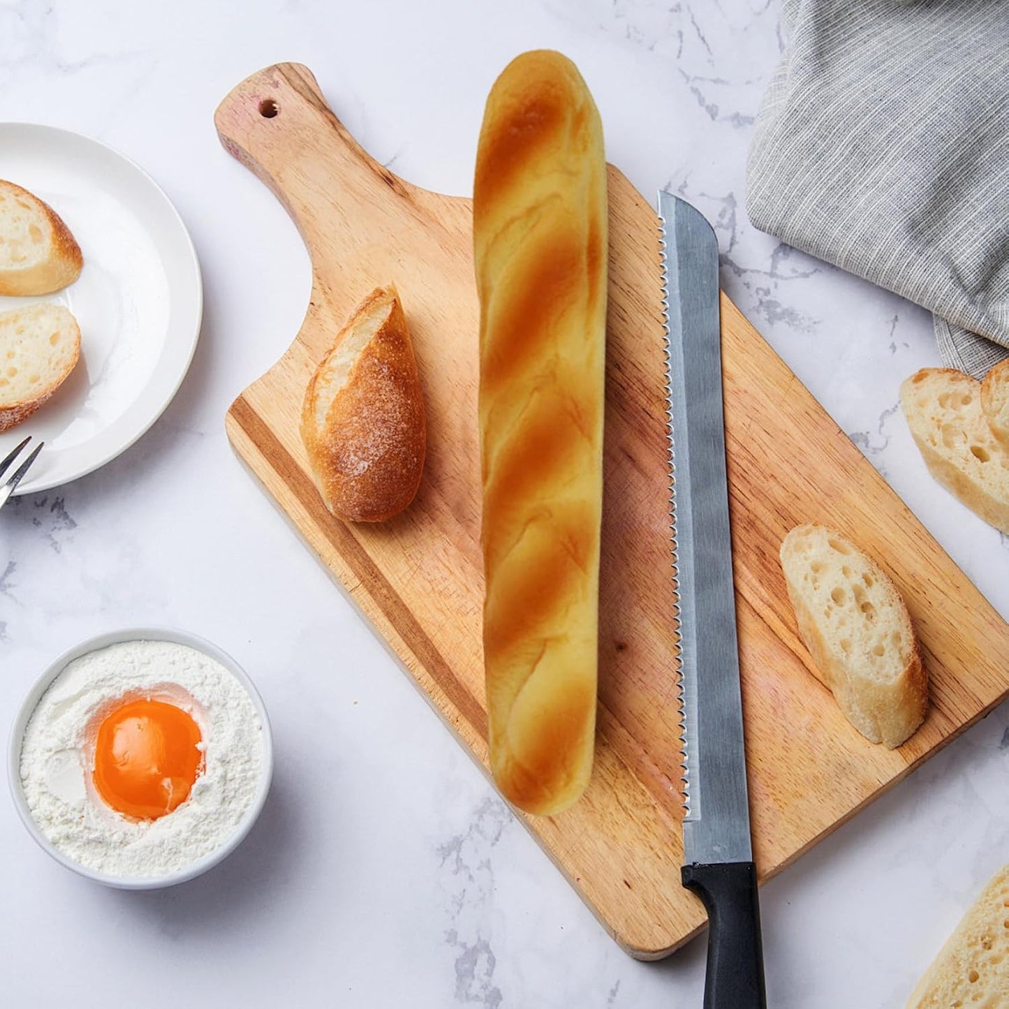 Xoeryoy 2PCS 13.8x2.4in Bread, PU Realistic Long Artificial Bread, Bake for Display, Photography Props, Bakery