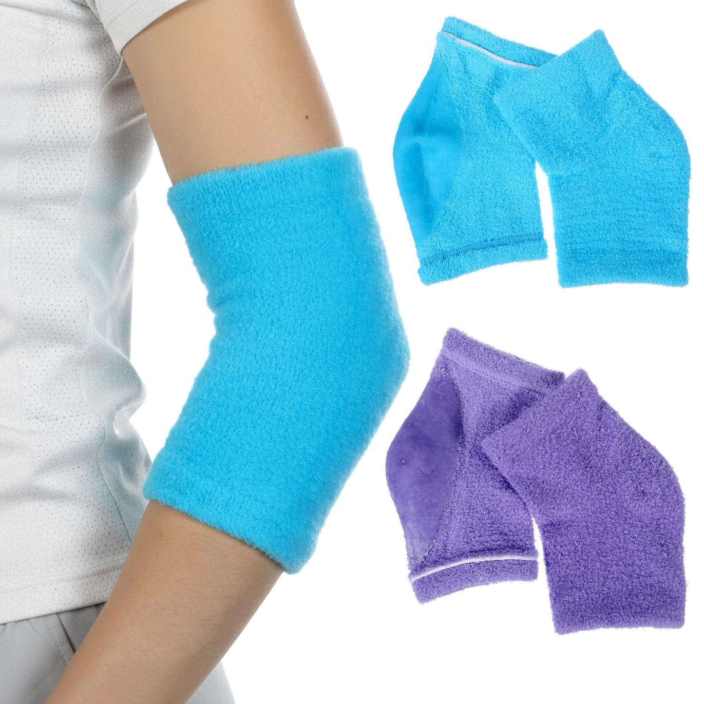 Classicseali 2 Pairs Elbow Moisturizing Sleeve,Elbow Pads for Women with Beauty Gel Moisturizing, Elbows Protectors for Elderly, for Moist Chapped Dry Skin Care,Cover Heel Socks,Elbows Sleeves