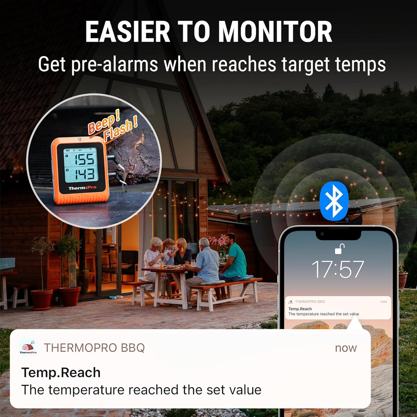 ThermoPro Wireless Meat Thermometer - 650 ft Range, Bluetooth Probes for Grilling & Smoking, Rechargeable BBQ Accessory
