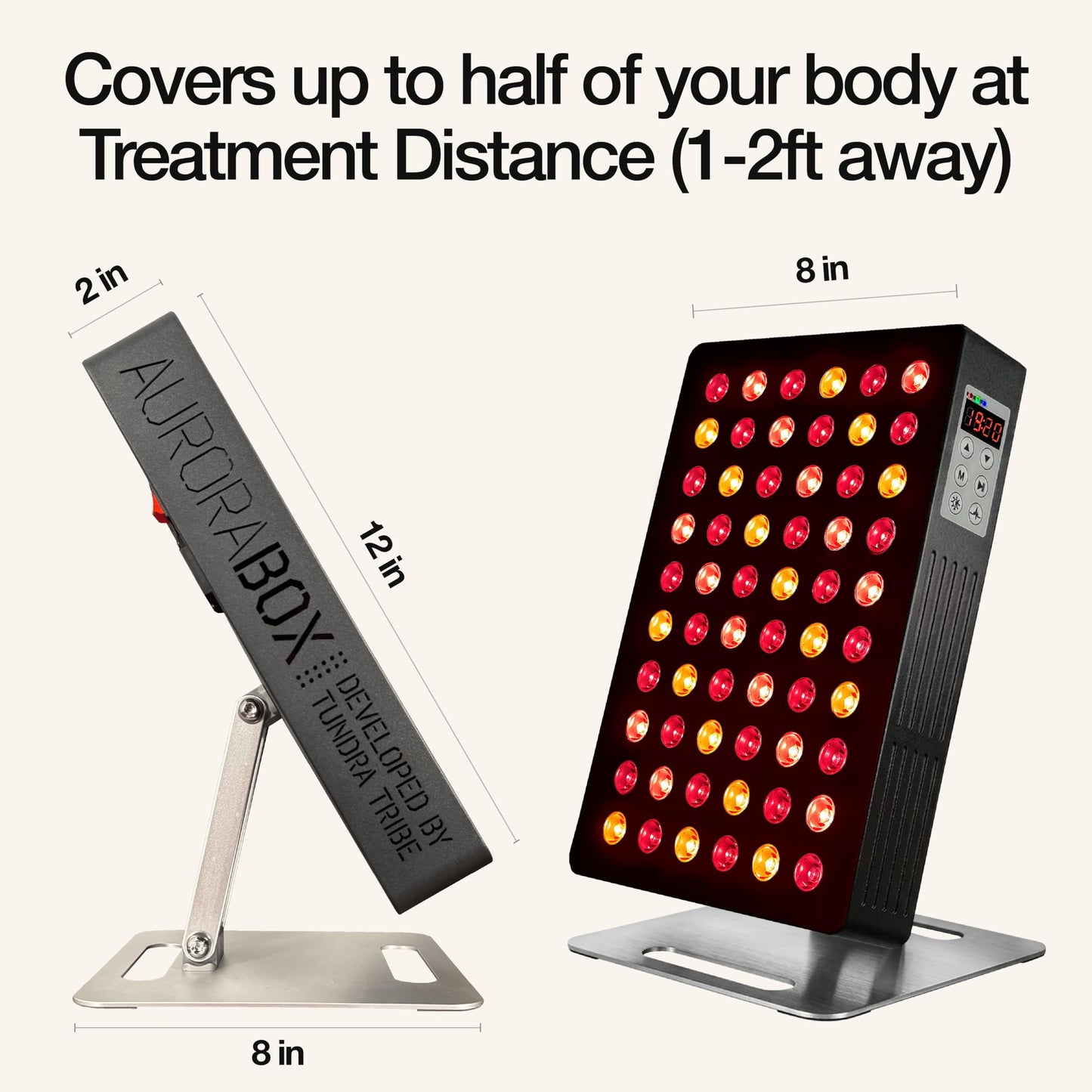 AuroraBox 60 Pro, Clinician-Backed 5 Wavelength Red Light & Near Infrared Light Therapy Panel | FCC/CE/RoHS Tested | 630 660 810 830 850nm | by Tundra Tribe (Jet Black, 60 PRO)