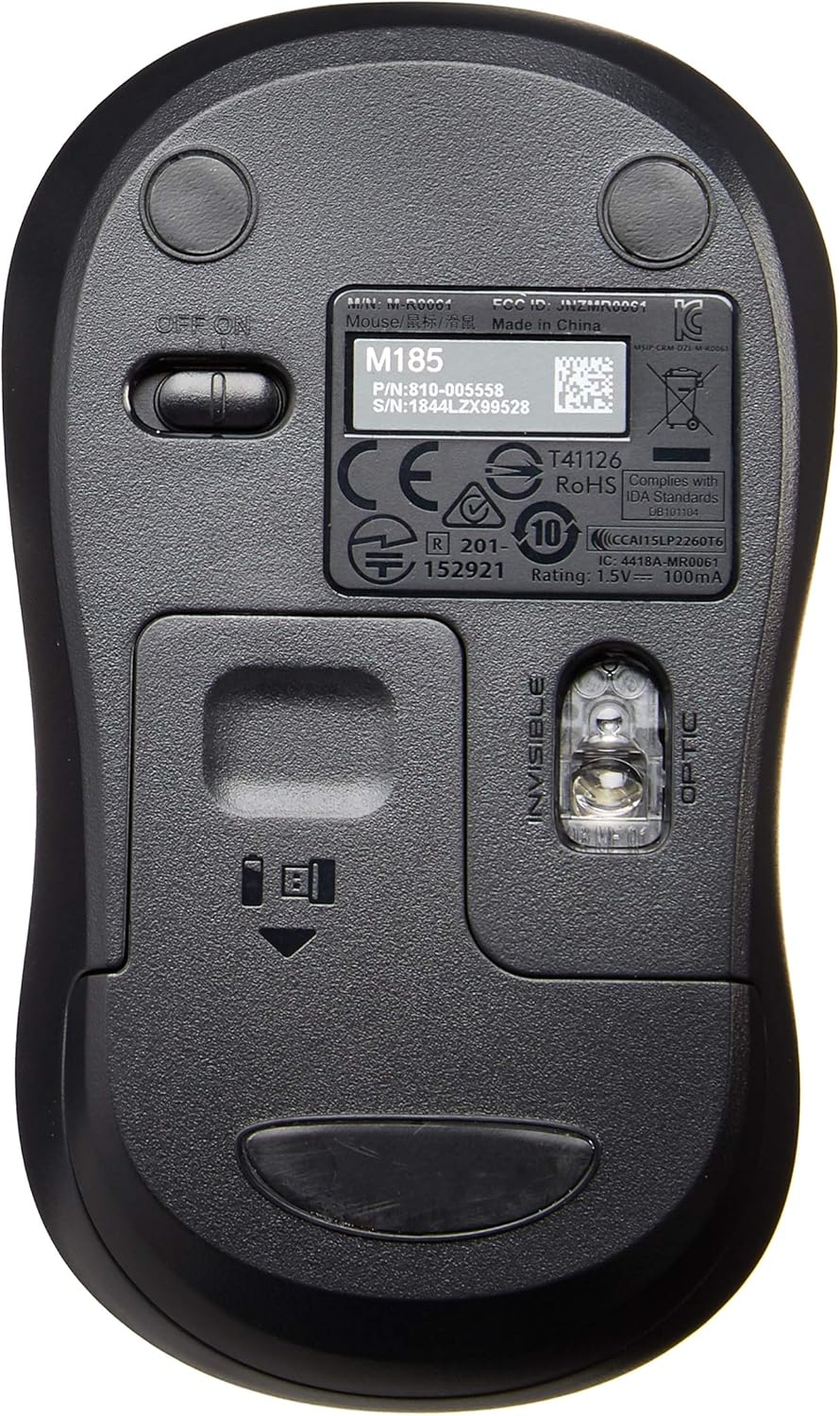 Logitech M185 Wireless Mouse (Swift Grey)