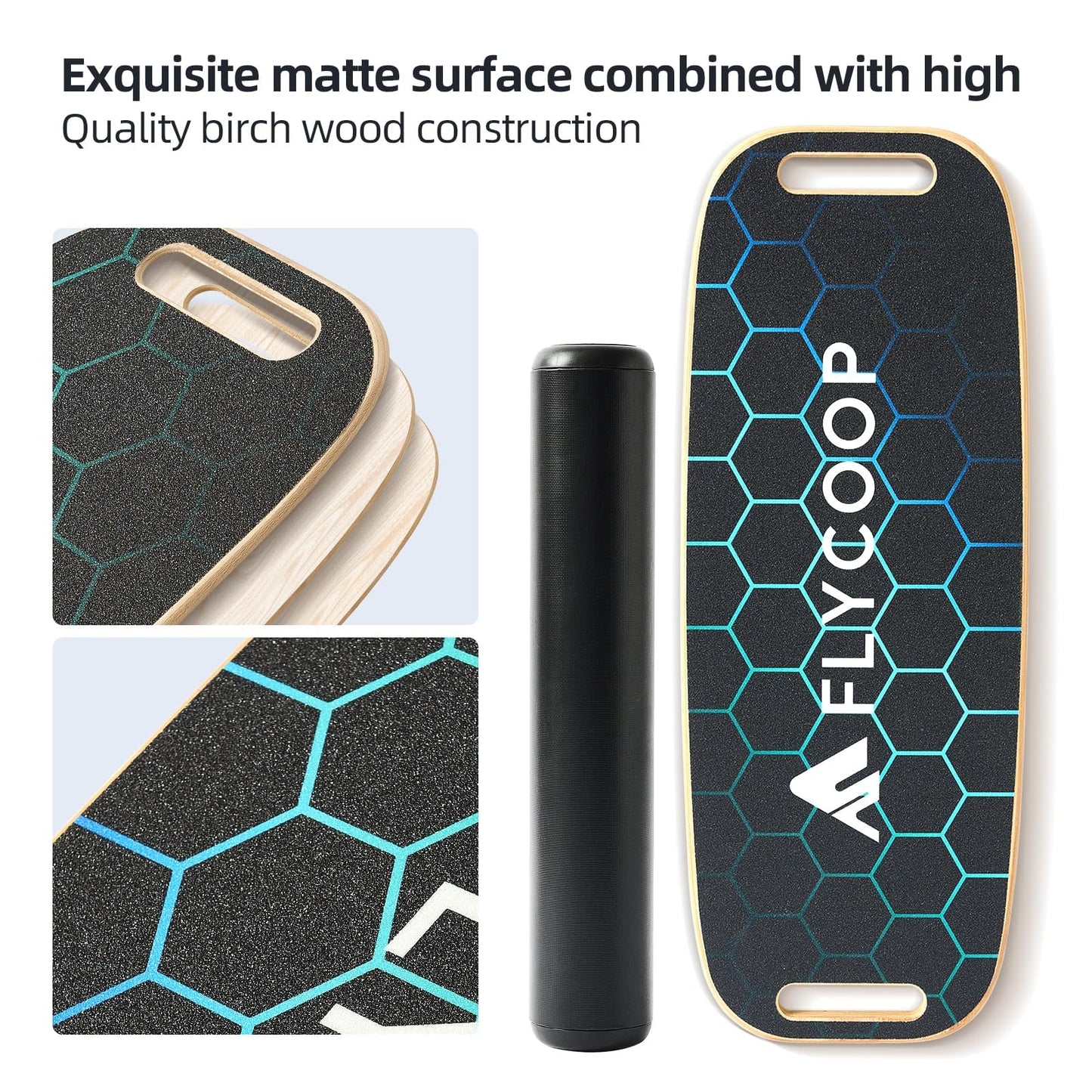 Balance Board for Adult with Adjustable Stoppers: 3 Modes Wobble Board with Roller Exercise Balancing Stability Trainer for Improve Balance Non Slip Surface (Black, with stand)