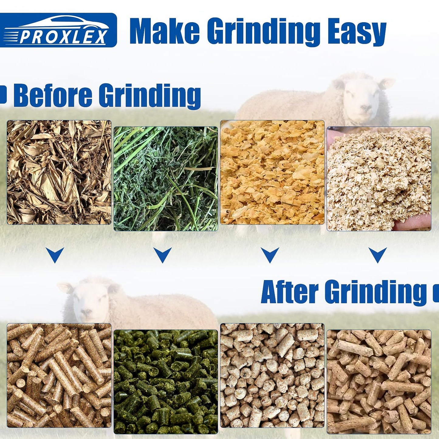 220V Feed Pellet Machine 4 Head Rollers Pellet Feed Mill Machine Animal Feed with 6 Grinding Discs 2.5/3/4/5/6/8mm Feed Pellet Maker for Poultry Livestock Farm Animal 5.5KW 507 lb/h