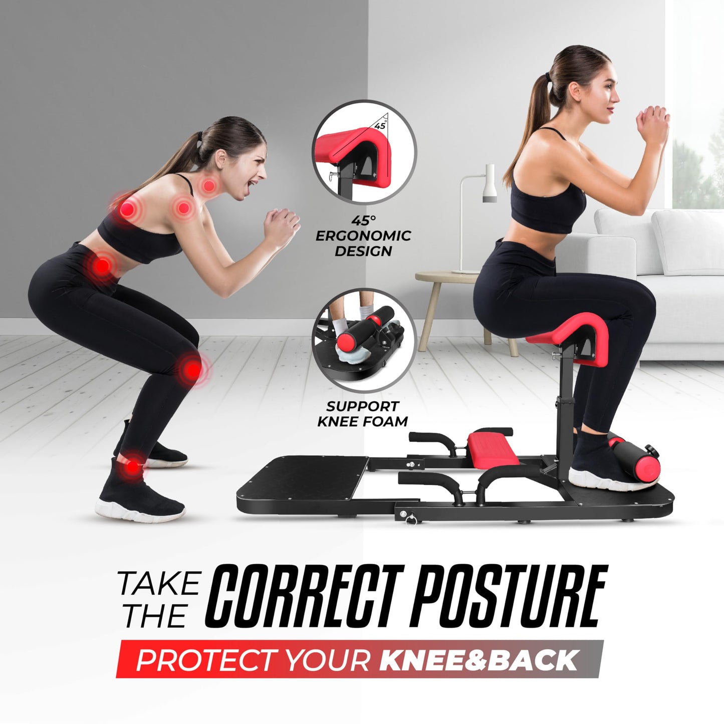 Yes4All Hip Thrust Machine Including Resistance Bands, Glute Machine Sissy Squat Machine, Hip Thrust Bench for Glute Training