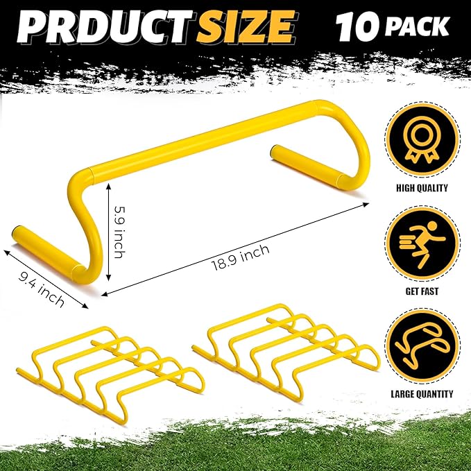 Wettarn 10 Pcs Speed Agility Training Hurdles Detachable Durable Hurdle Agility Plyometric and All Purpose Speed Training Equipment for Athletes Soccer Basketball