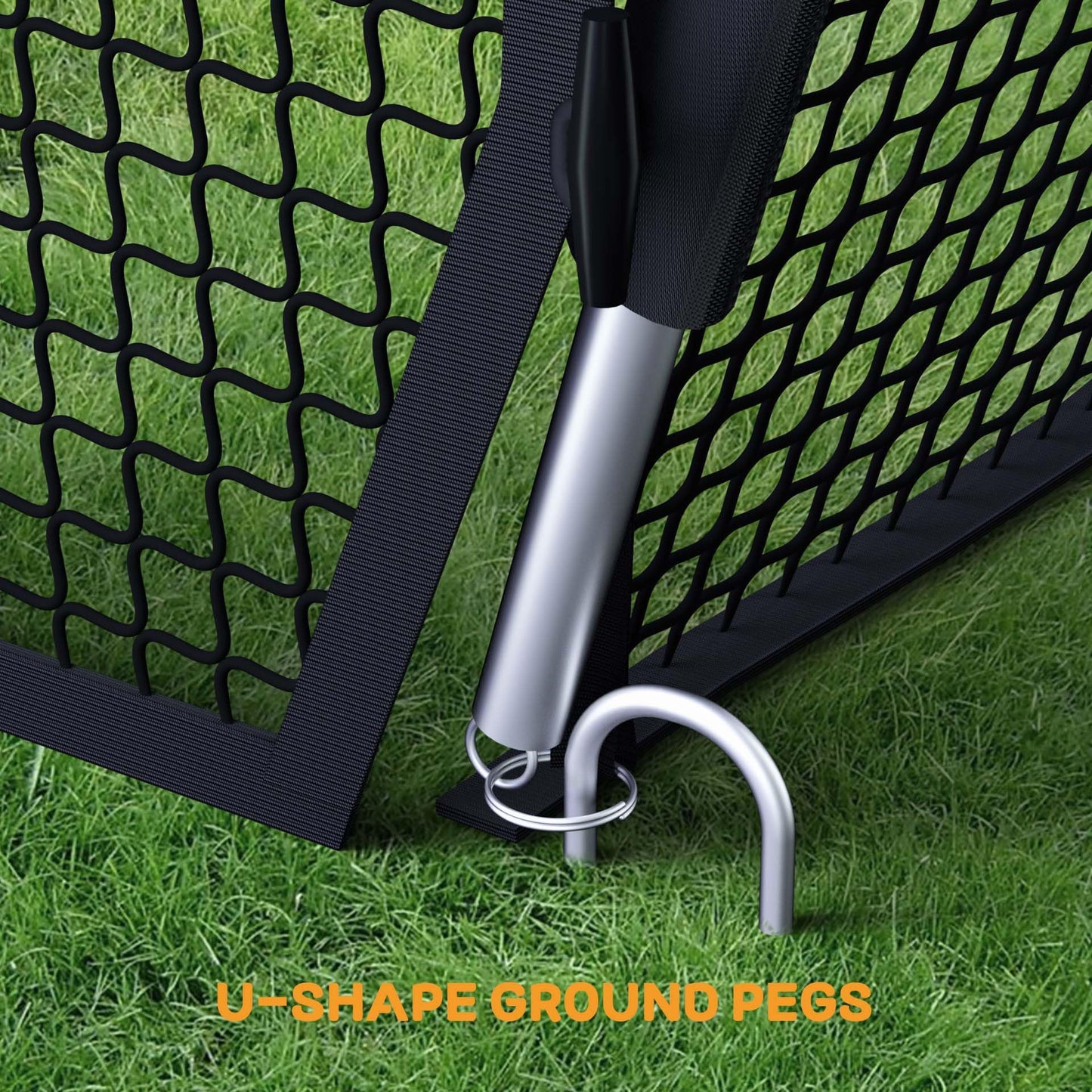 MR 40FT Batting Cage Baseball Softball w/Sock Pocket, Hitting Cage Net and Frame Backyard Baseball Softball Training Equipment, Freestanding Portable