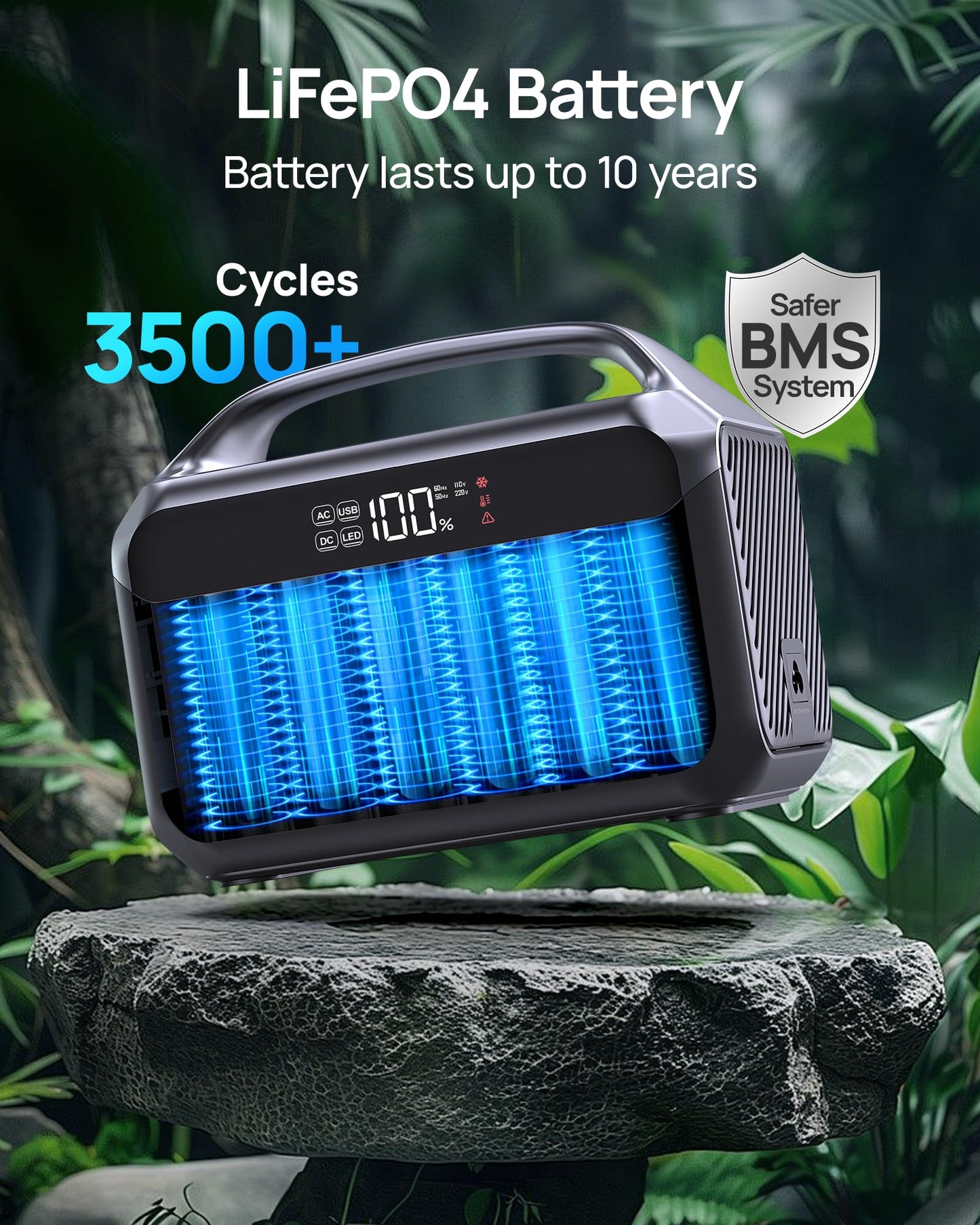 DaranEner Portable Power Station 600W with Bag, 288Wh (90,000mAh) LiFePO4 Battery Backup, 2×600W (1200W Surge) AC Outlets, 2.2H Fast Recharge, Solar Generator for Camping, RV, Travel, Home Emergency