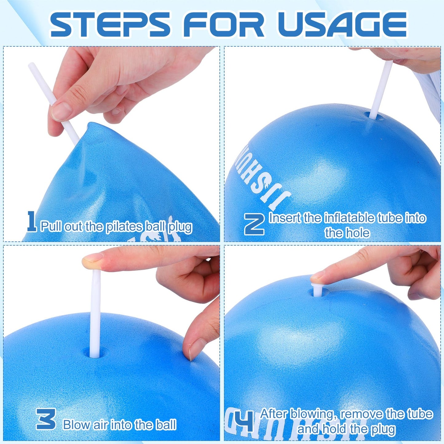 jjshund Pilates Ball, 9,8 Inch Small Exercise Mini Yoga Soft Workout Ball for Home Gym Yoga, Pilates, Core Training, Workout, Balance, Stability