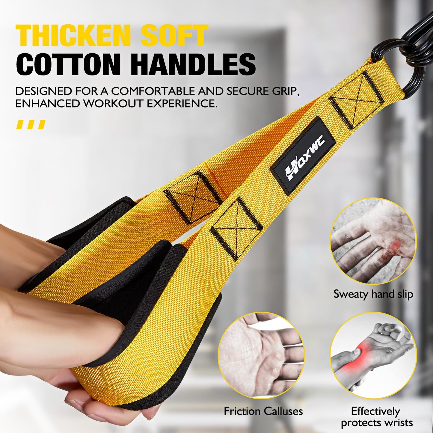 HOXWC Resistance Bands with Handles, Exercise Bands with Door Anchor for Working Out, Home Gym Workout Equipment for Push Downs, Tricep, Biceps, Arms, Back, Chest, Abs, Shoulder Training