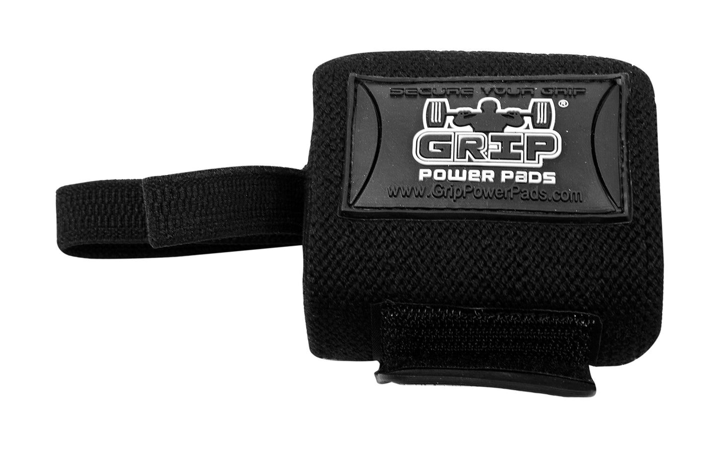 Grip Power Pads Deluxe Wrist Wraps 13" Long (1 Pair /2 Wraps) for Weight Lifting Wrist Support Cotton Wraps Gym Bandage Straps for Men & Women - Premium Quality & PRO Rubber (Black/Red, 18" Inches)