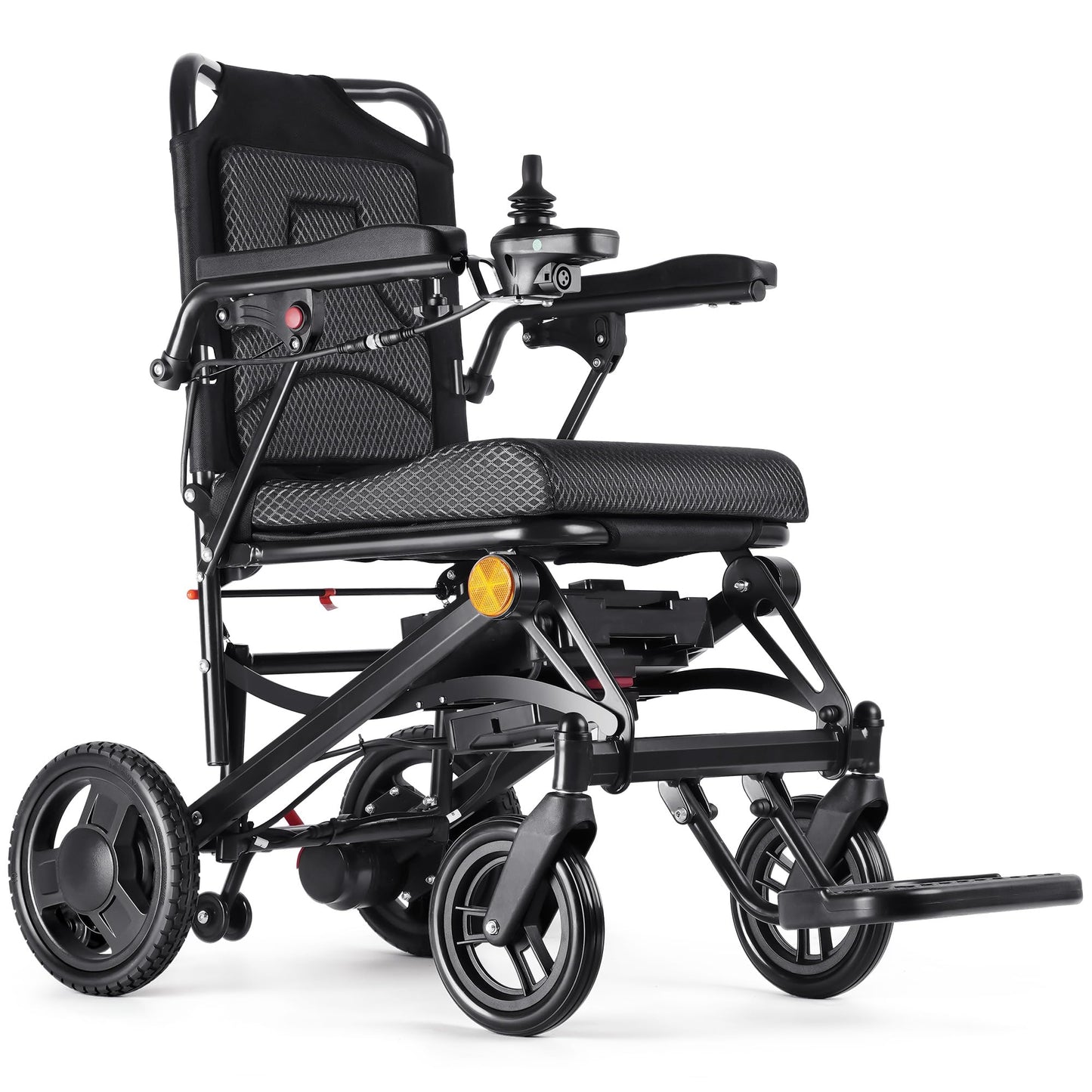 Lightweight Electric Wheelchairs for Adults Foldable Only 35lbs, 500W Dual Motors Motorized Wheelchairs for Seniors Support 250 lbs, All Terrain Travel Powered Wheel Chairs, Black