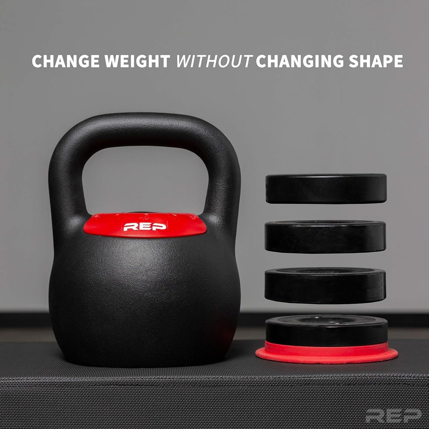 Rep Fitness Adjustable Kettlebell | 40 lb | Weight Set for Home Gym | Strength Training Equipment for Men & Women | Compact Steel Bell with Ergonomic Handle