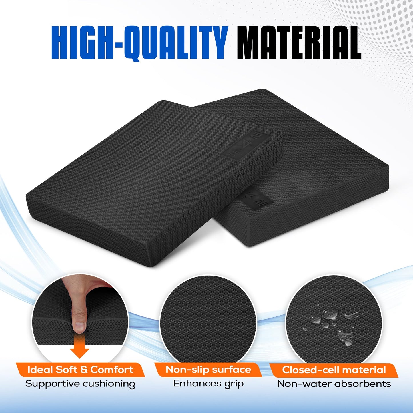 Yes4All Balance Pad, Nonslip TPE Foam Balance Pad with Upgraded Sizes - L, XL, XXL Balance Mat for Fitness, Yoga & Stability Training - Multicolor Options - L, Black