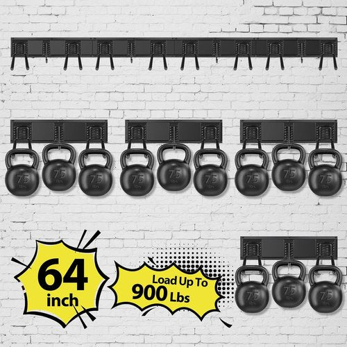 Garage Tool Organizer by [Brand Name] - Wall Mounted, Adjustable 64-Inch Rack | Holds 20 Tools Up to 900lbs
