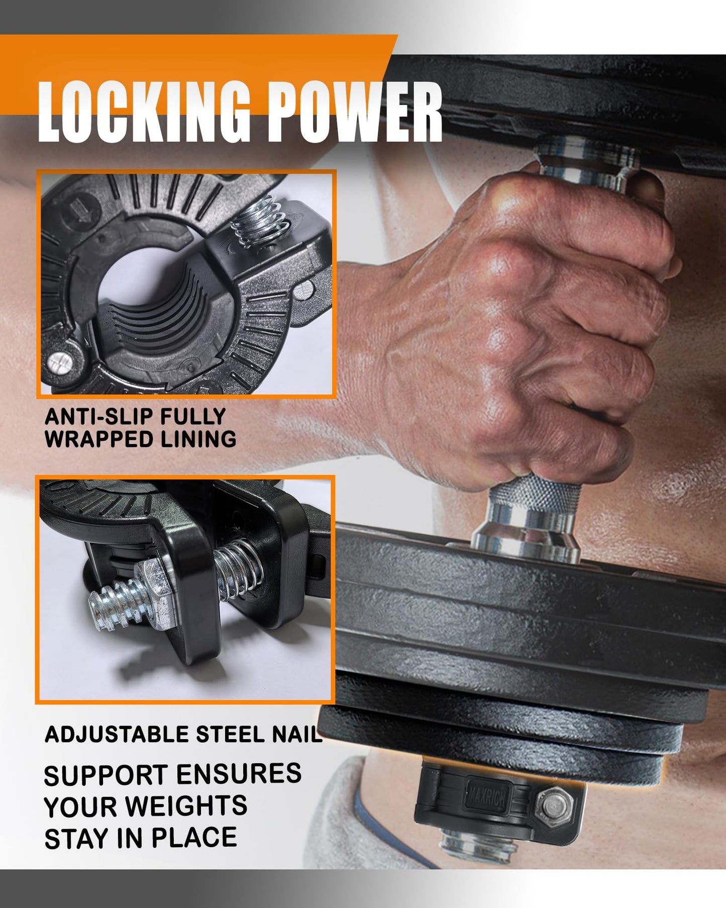 Barbell Clamp 1 inch Multiple Sizes & Adjustable Weight Clips for Barbell Quick Release Barbell Clips|Barbell Collar Bar Locks for Weight Lifting (Black)