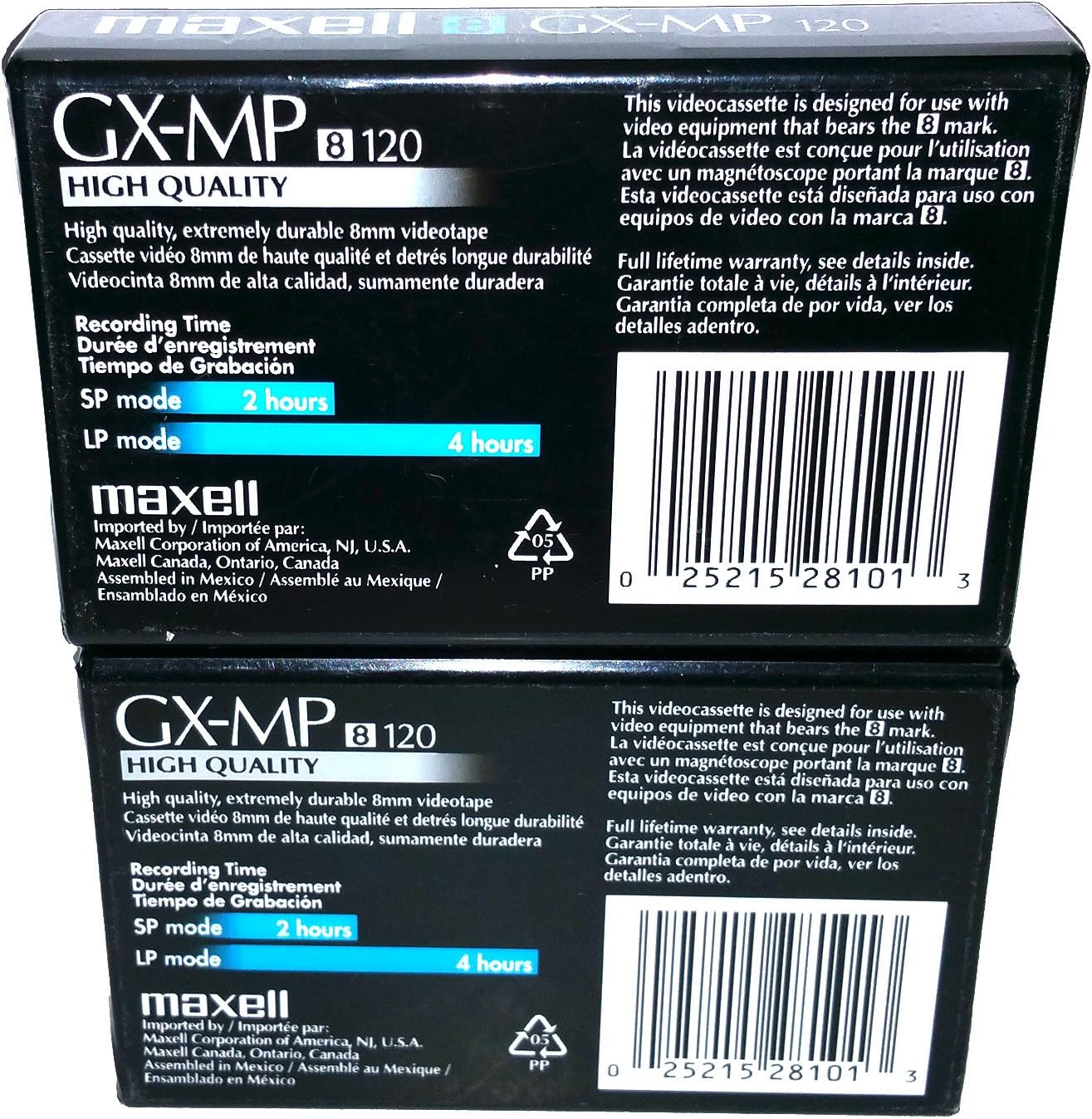 Maxell P6-120 2 Pack GX-MP High Quality Camcorder Tapes