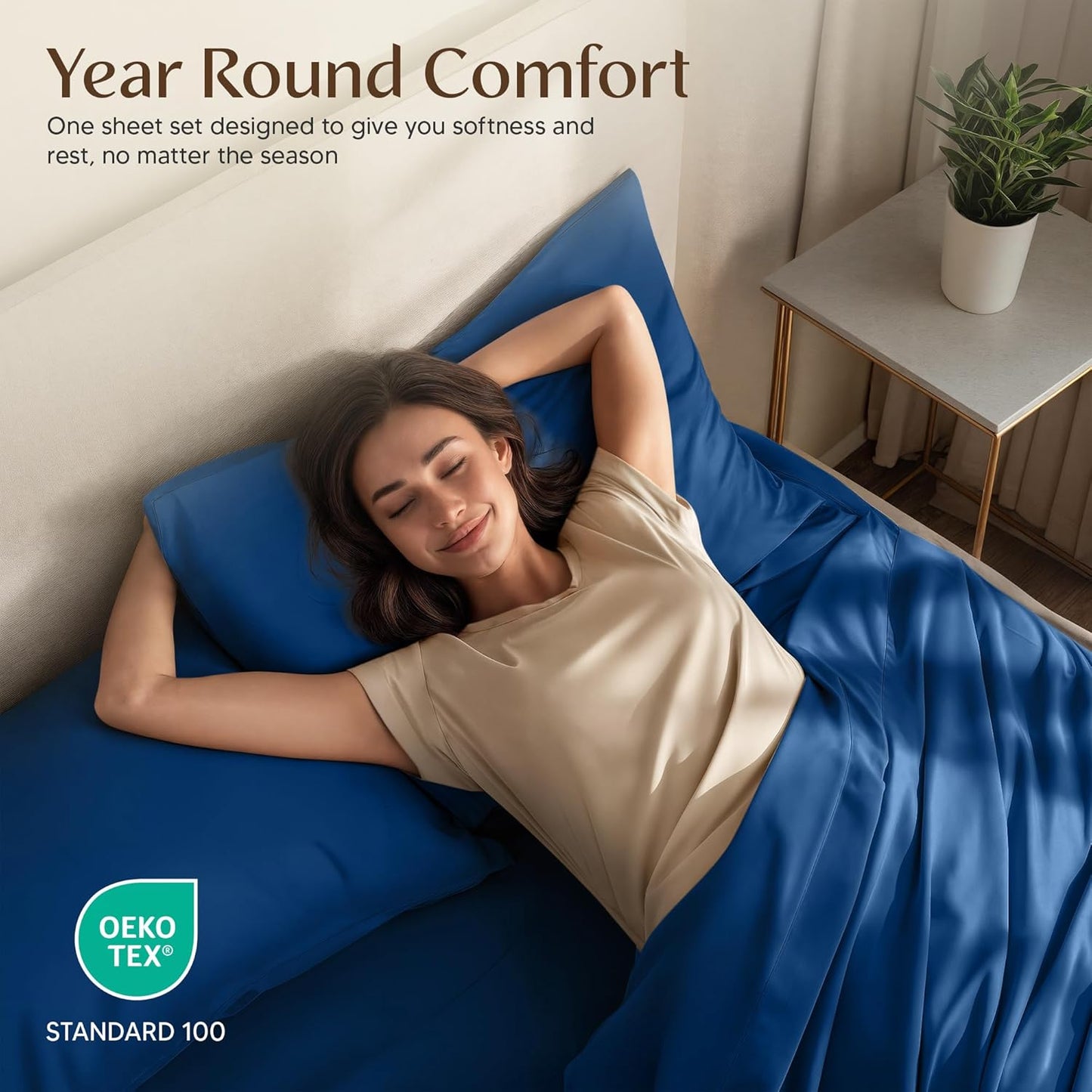 Utopia Bedding Full Size Sheet Set - Soft, Breathable Microfiber, 4-Piece in Dusk Blue | Oeko Tex Certified
