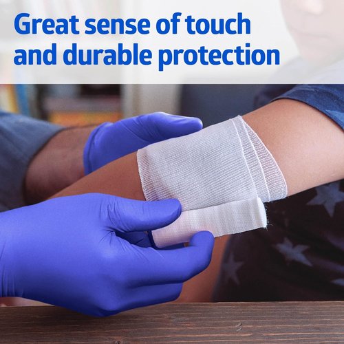 Medline FitGuard Touch Nitrile Exam Gloves - 300 Count, Medium, Powder-Free, Durable & Sensitive for Medical and Household Use