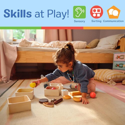 Melissa & Doug Food Groups - 21-Piece Wooden Pretend Play Food Set | Kids Kitchen Accessories for Ages 3+